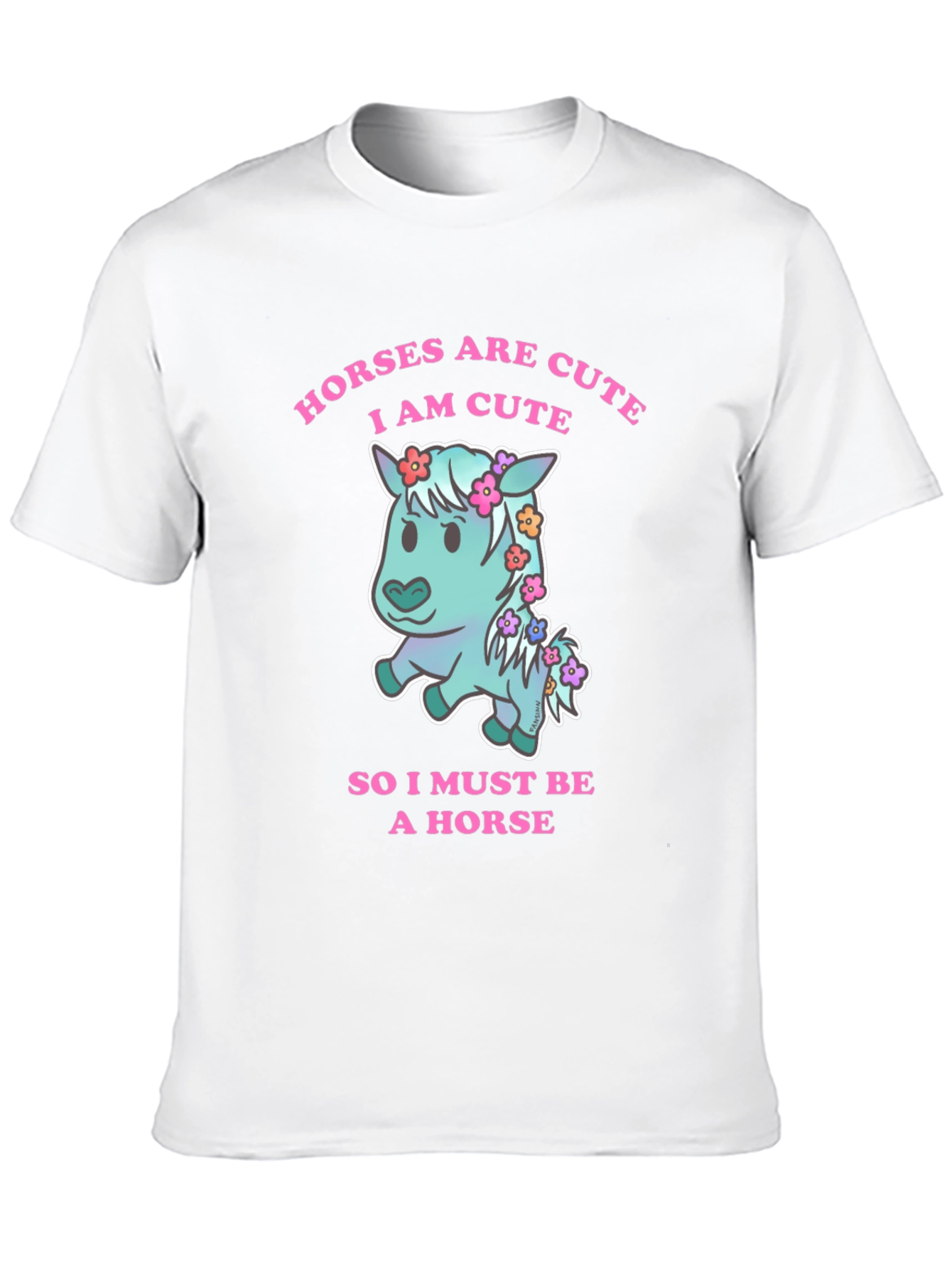 Black Cute Horse Graphic T-Shirt view 10