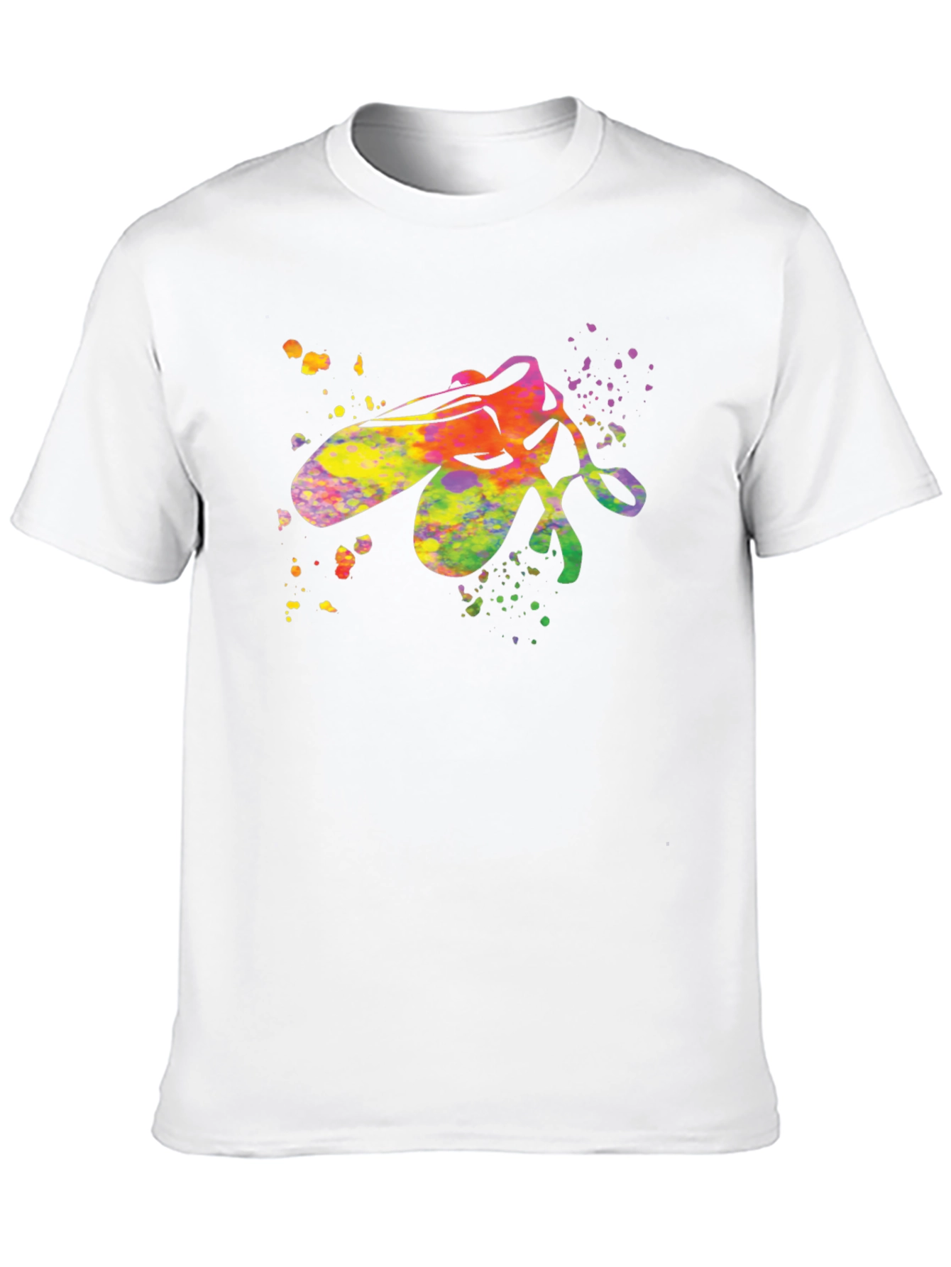 Black Watercolor Ballet Shoe T-Shirt - Artistic Dance Tee view 10