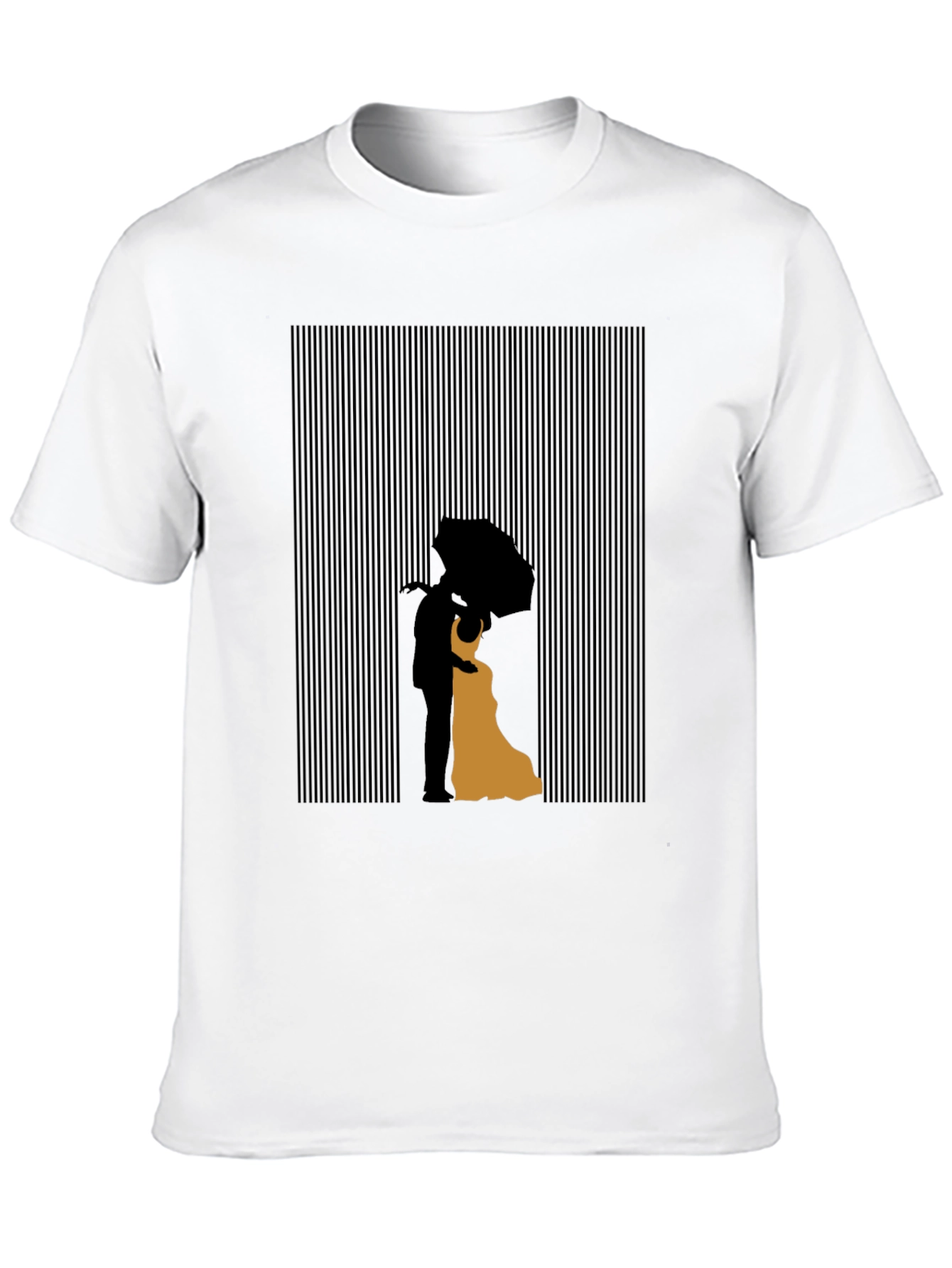Black Silhouetted Embrace Graphic T-Shirt - Modern Art Tee view 10