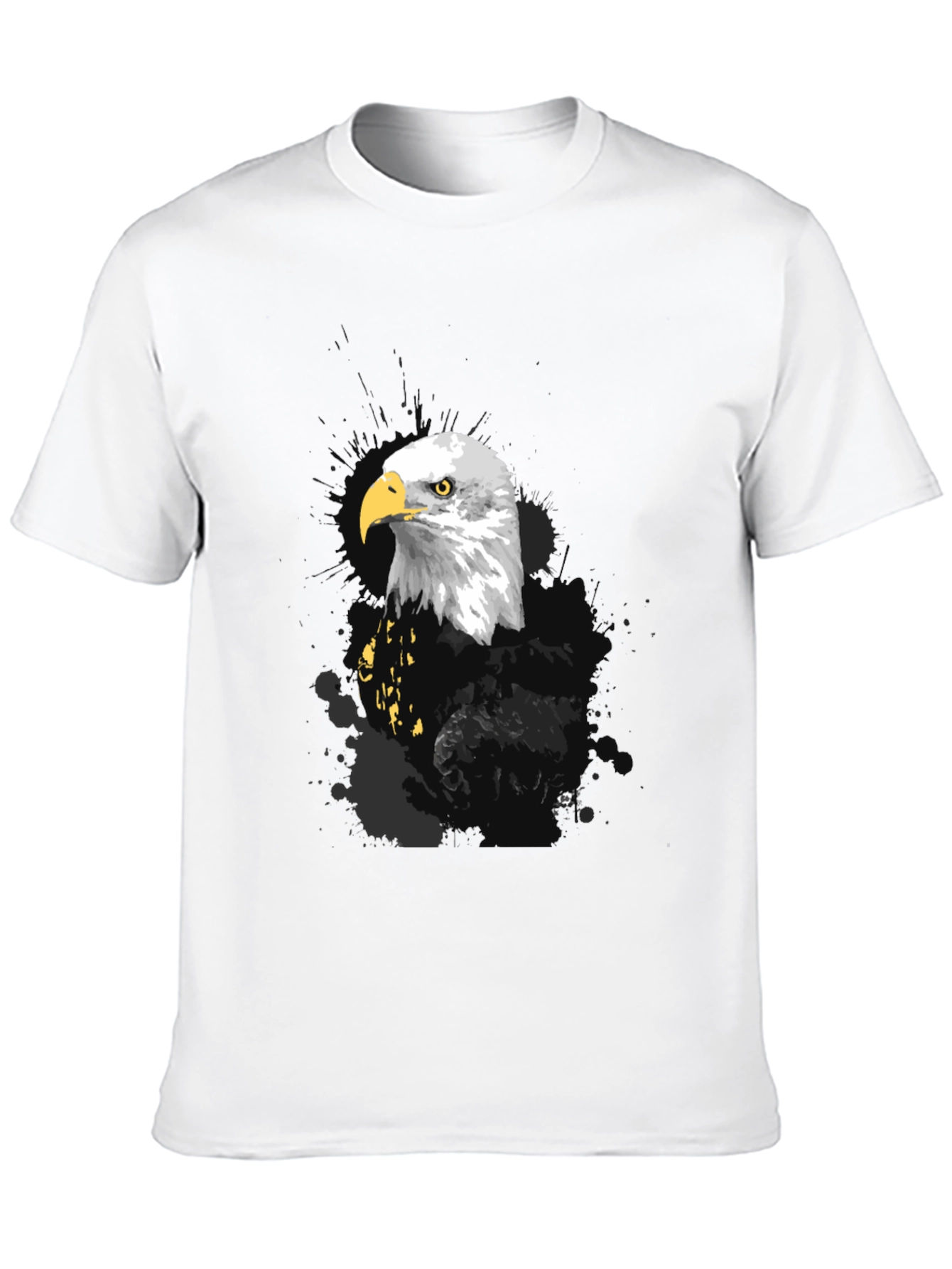 Black Eagle Graphic Print Men's Black T-Shirt view 10