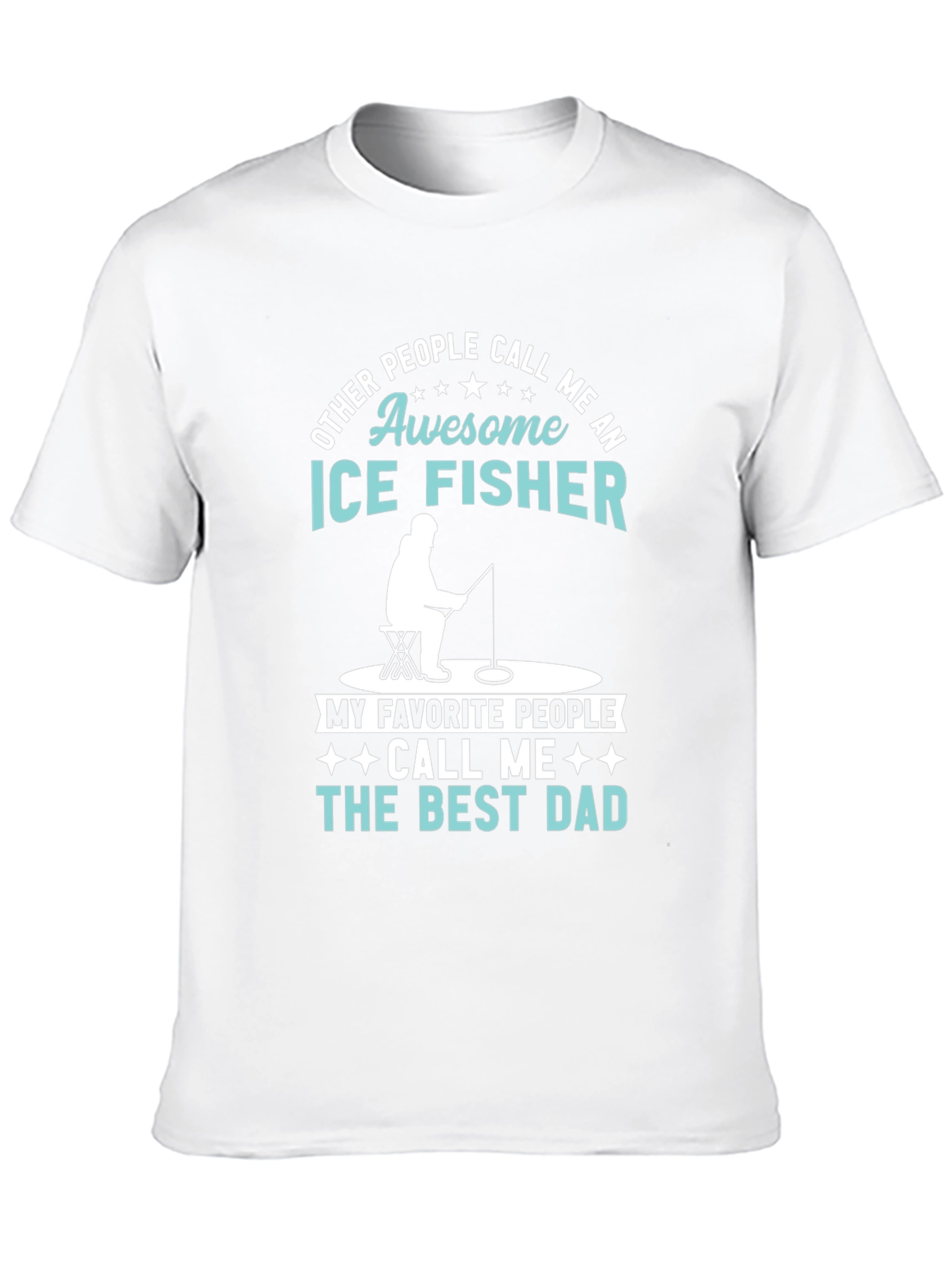 Black Awesome Ice Fisher Best Dad T-Shirt view 10