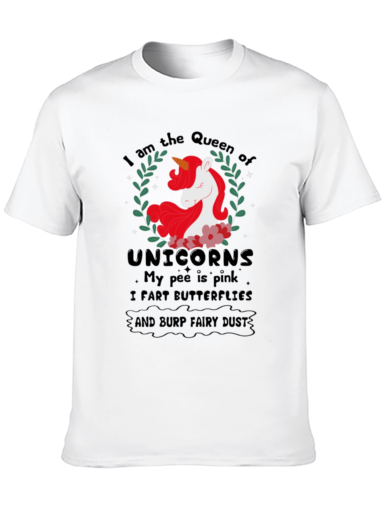 Black Queen of Unicorns T-Shirt Funny Slogan Tee view 10