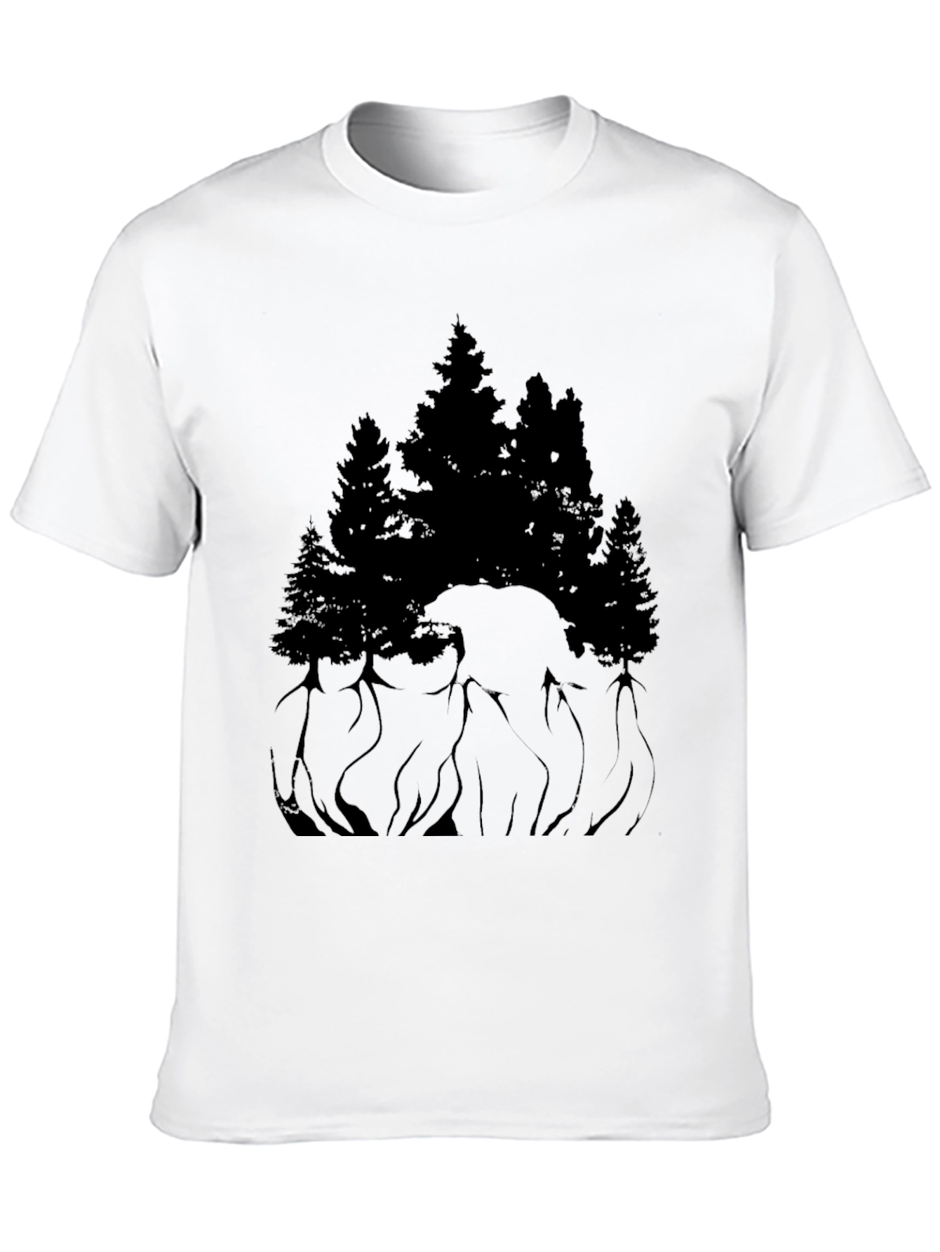 Black Black Bear & Forest Graphic Tee view 10
