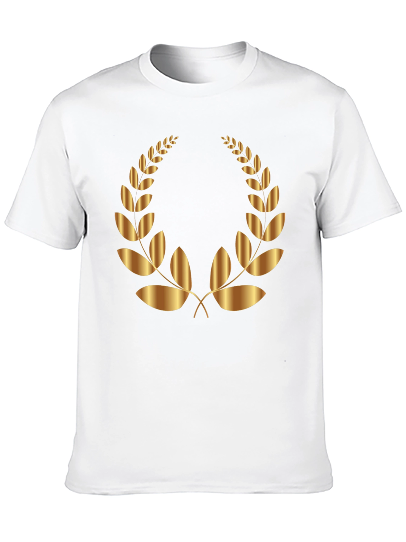 Black Gold Laurel Wreath Graphic Black T-Shirt view 10
