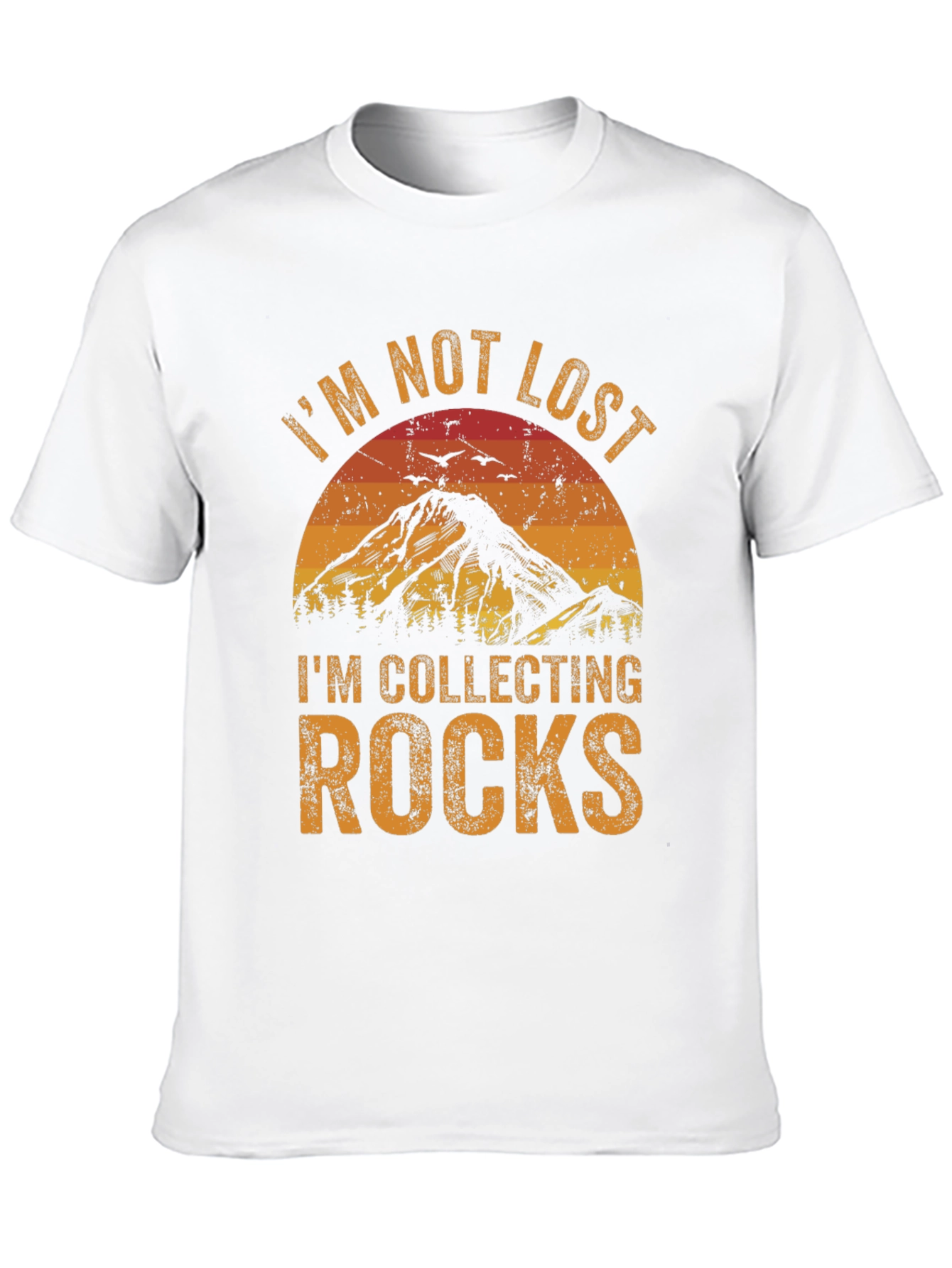 Black I'm Not Lost, I'm Collecting Rocks T-Shirt view 10