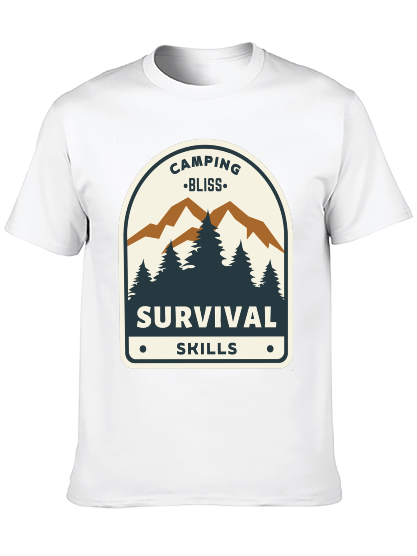 Black Camping Bliss Survival Skills Black T-Shirt view 10