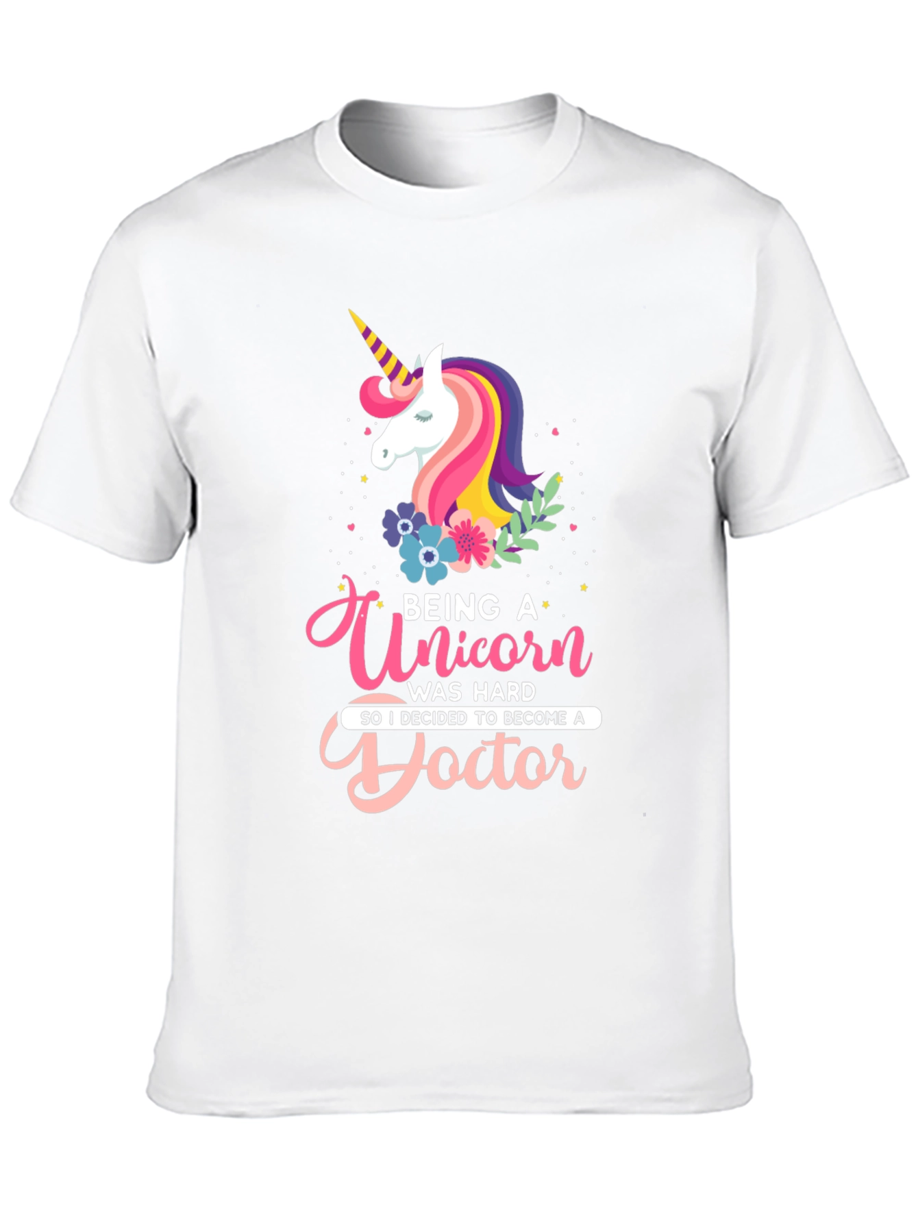 Black Unicorn Doctor Graphic T-Shirt | Novelty Tee view 10