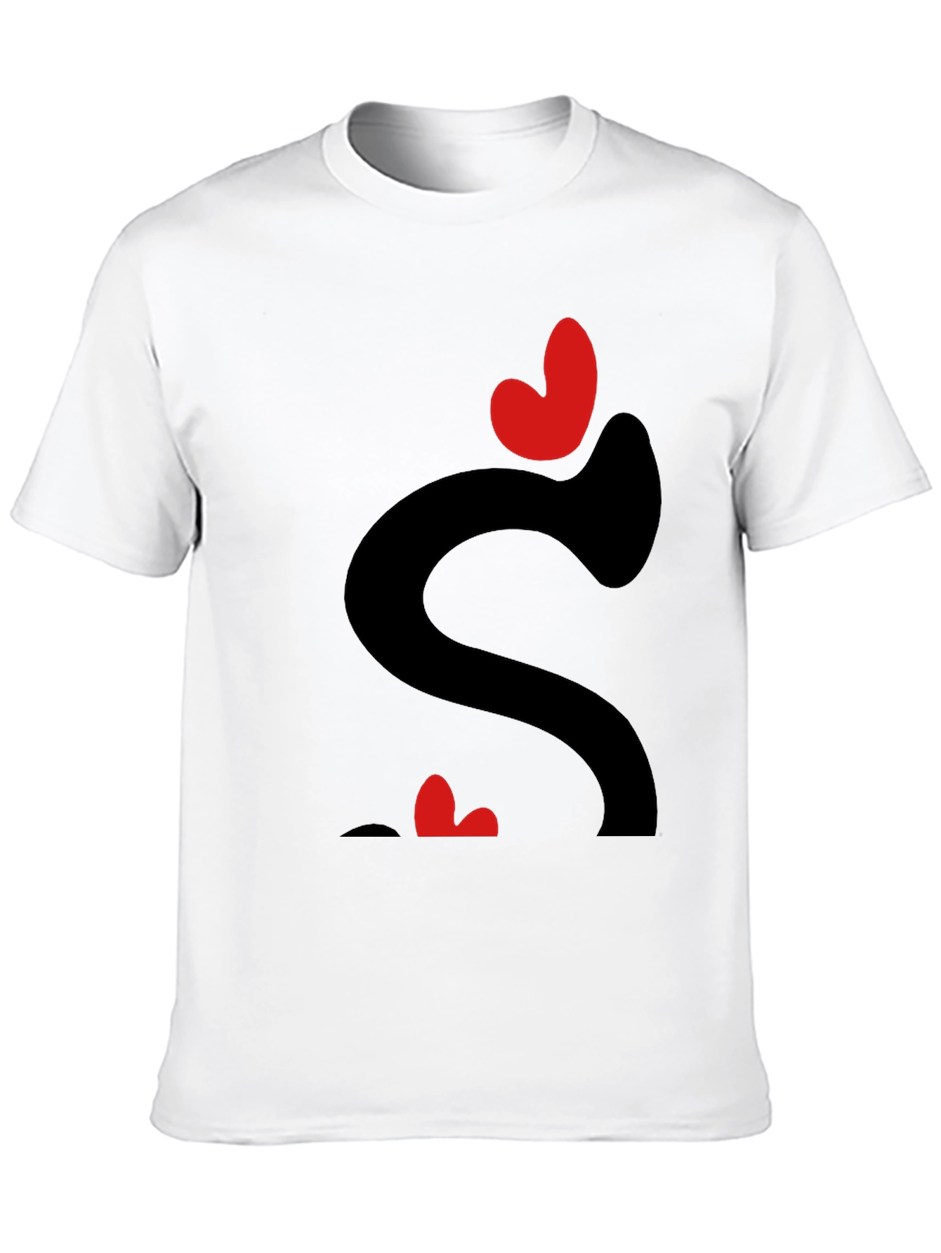 Black Heart Love Graphic Tee - Black Casual T-Shirt view 10