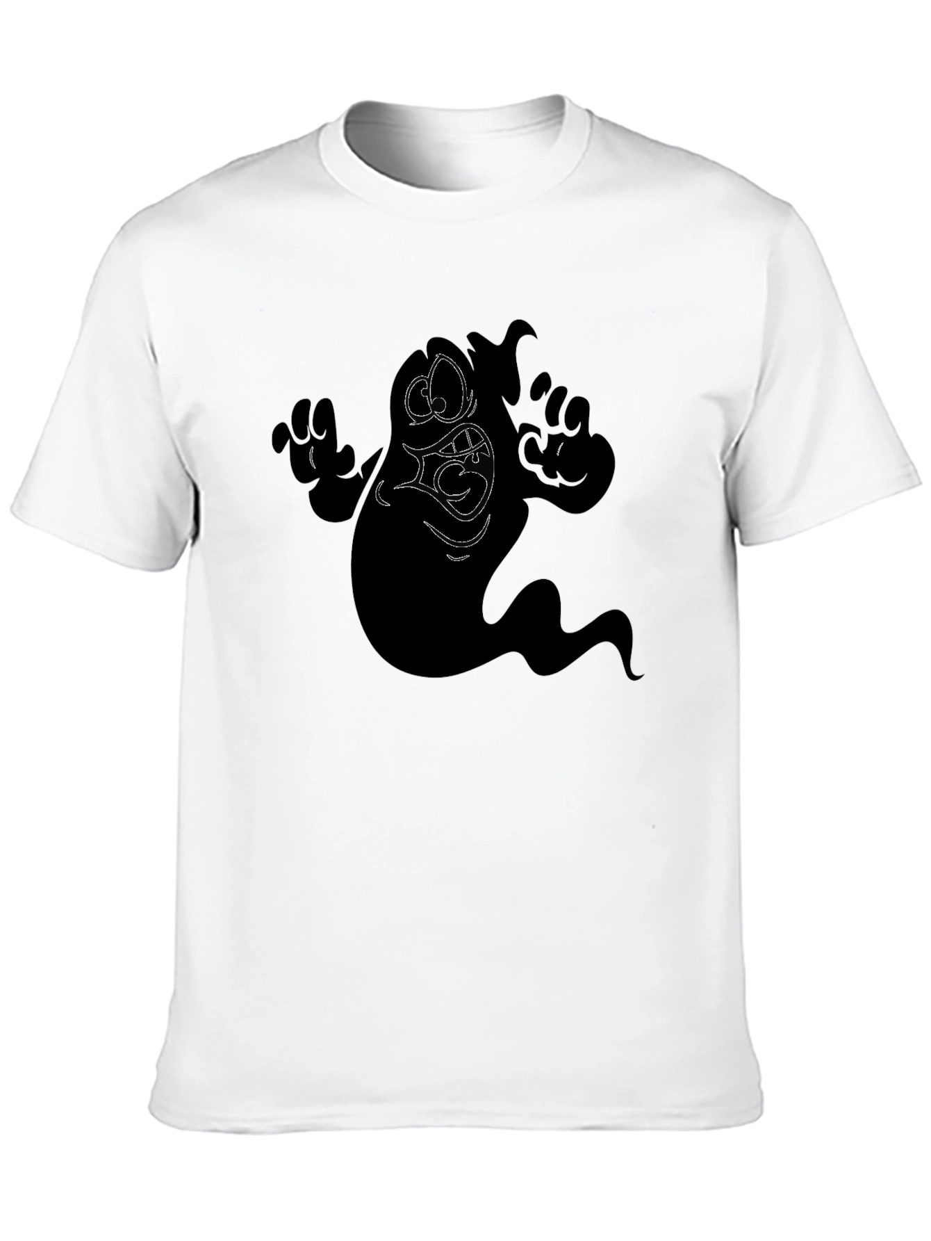 Black Spooky Ghost Graphic Tee - Men's Black T-Shirt view 10