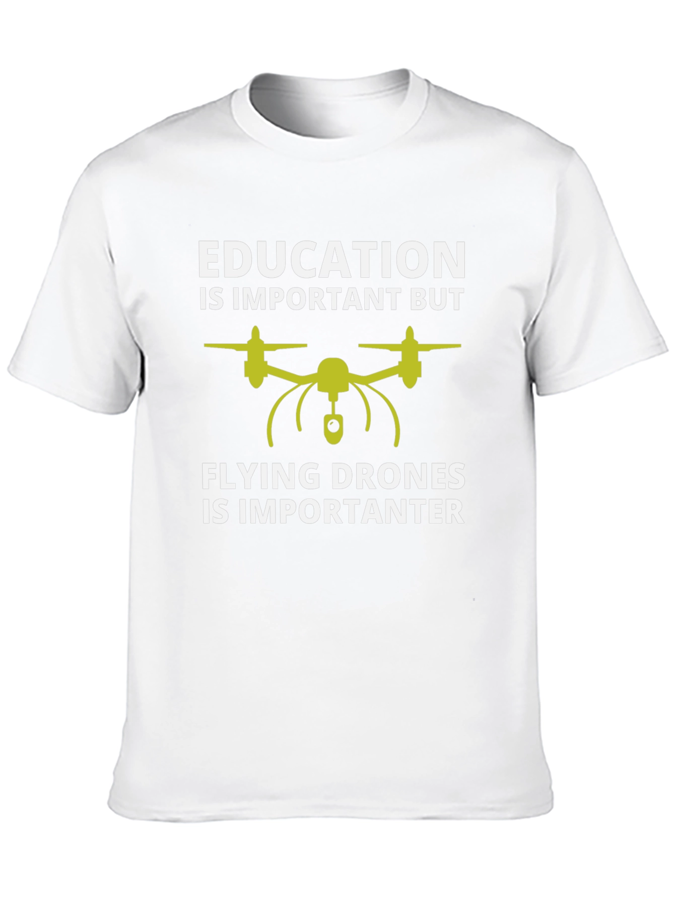 Black Funny Drone Pilot T-Shirt: Education vs Flying Drones view 10