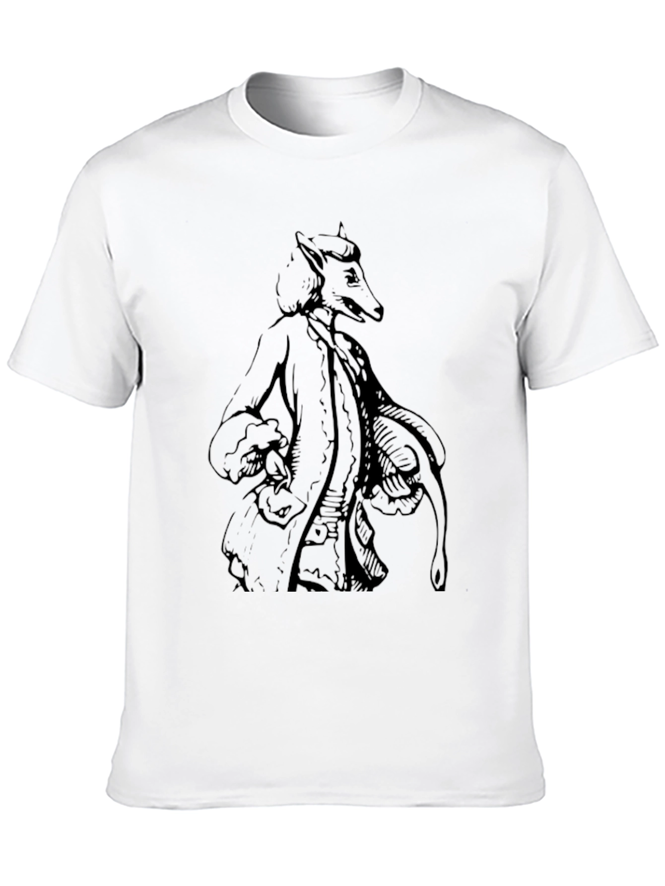 Black Fanciful Fox Graphic Tee - Black Cotton Shirt view 10