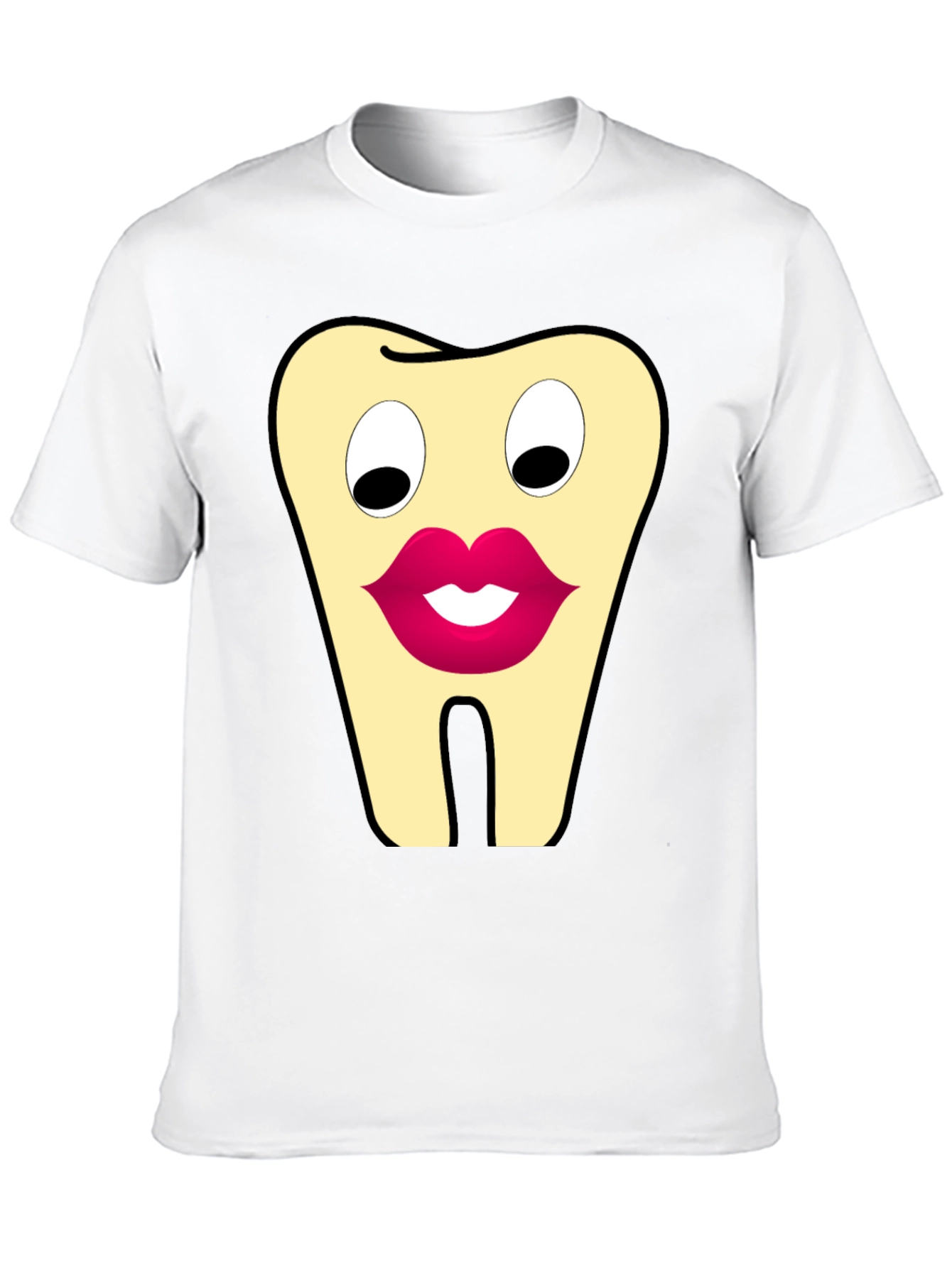 Black Funny Tooth Cartoon Graphic T-Shirt view 10