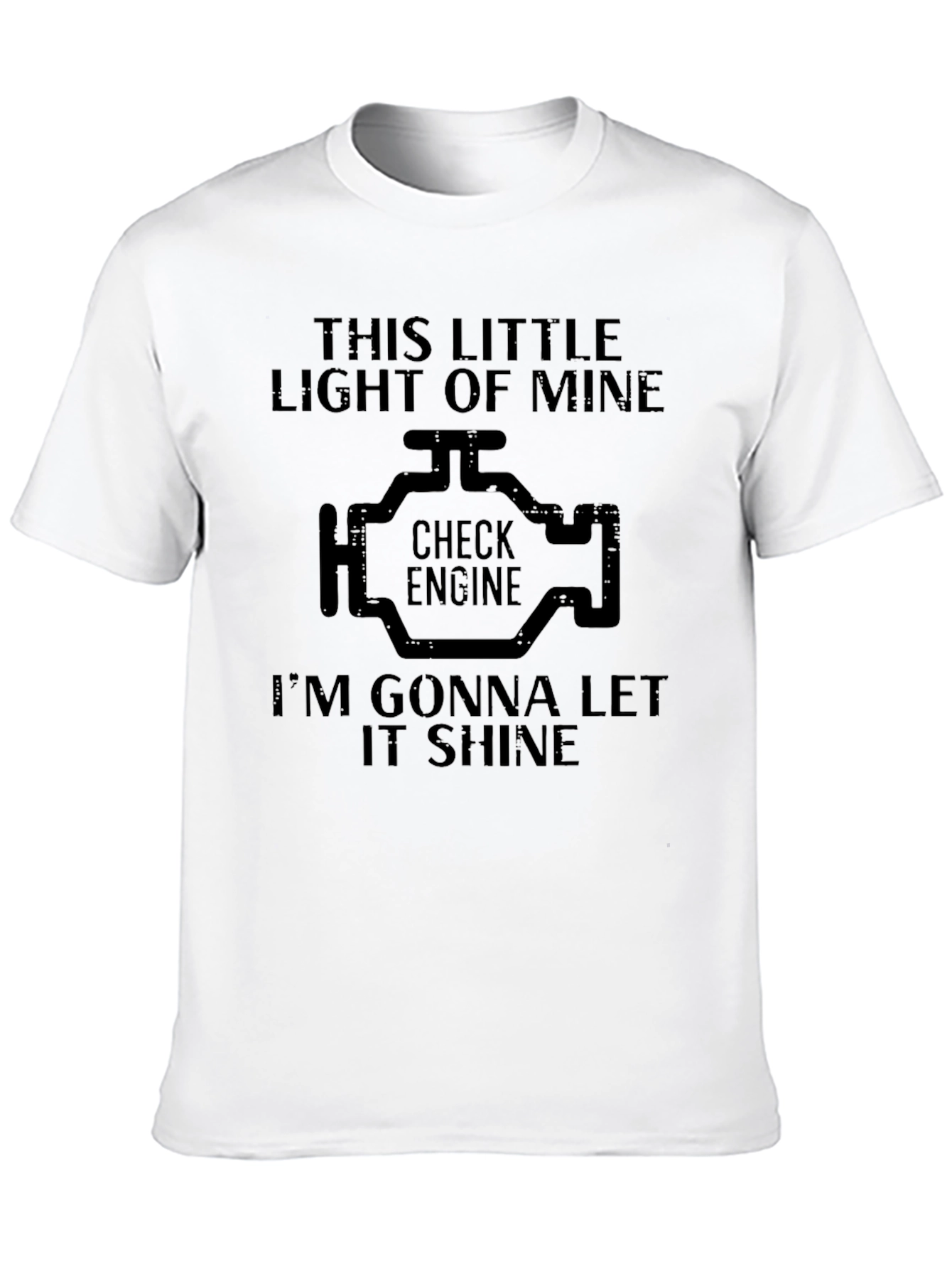 Black Check Engine Light T-Shirt - Funny Car Mechanic Tee view 10