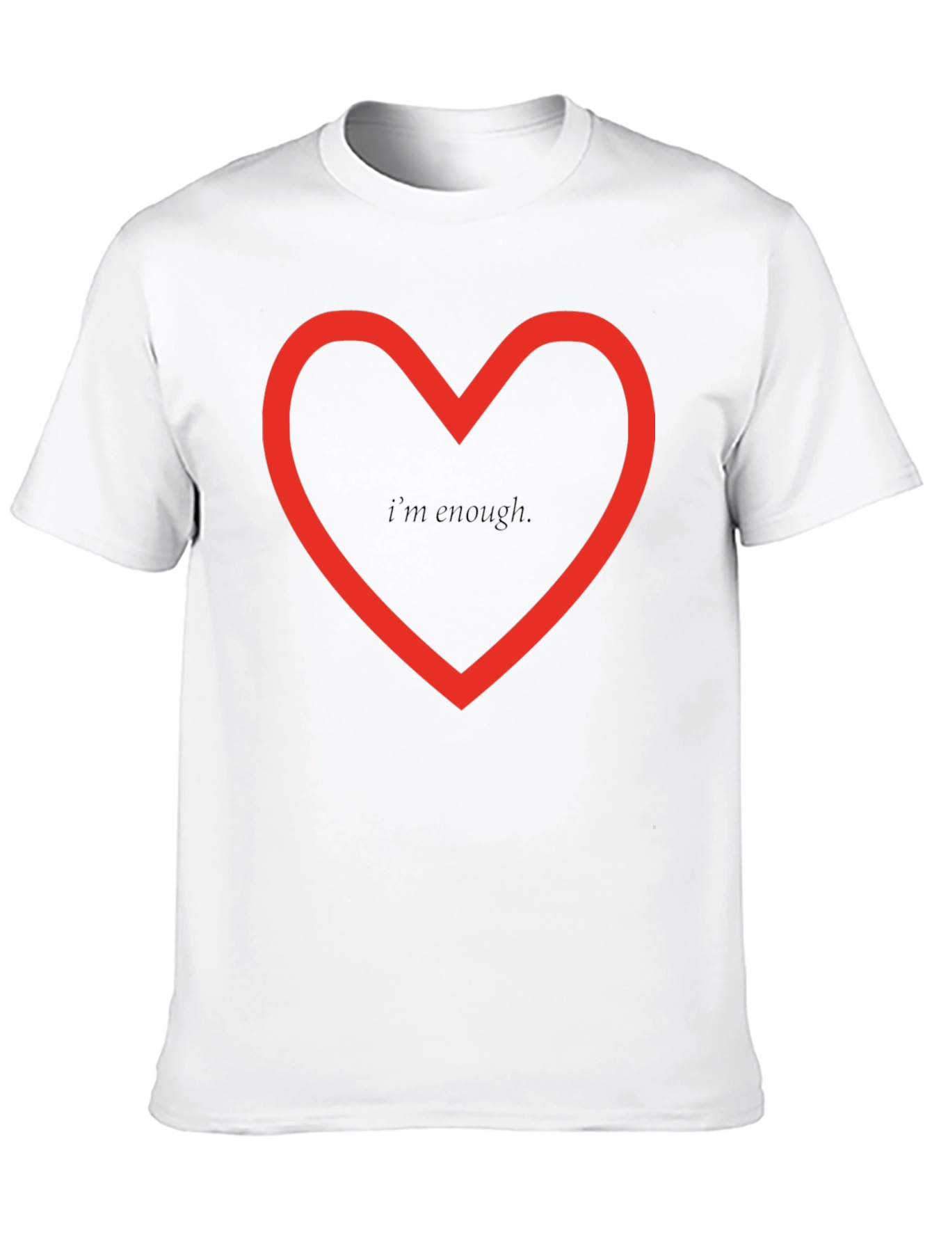 Black I Am Enough Graphic Tee - Red Heart Design view 10