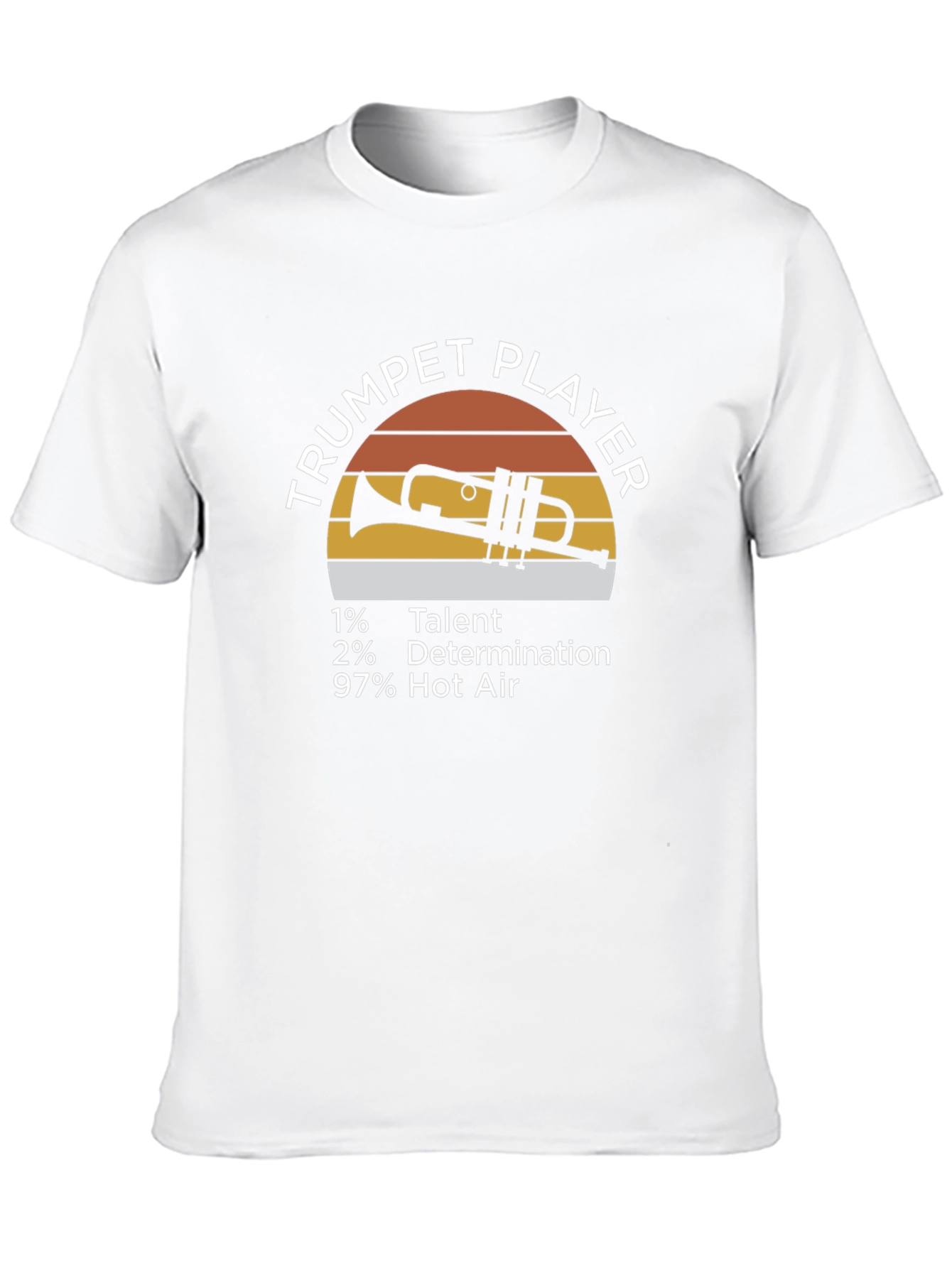 Black Funny Trumpet Player T-Shirt - 1% Talent, 97% Hot Air view 10