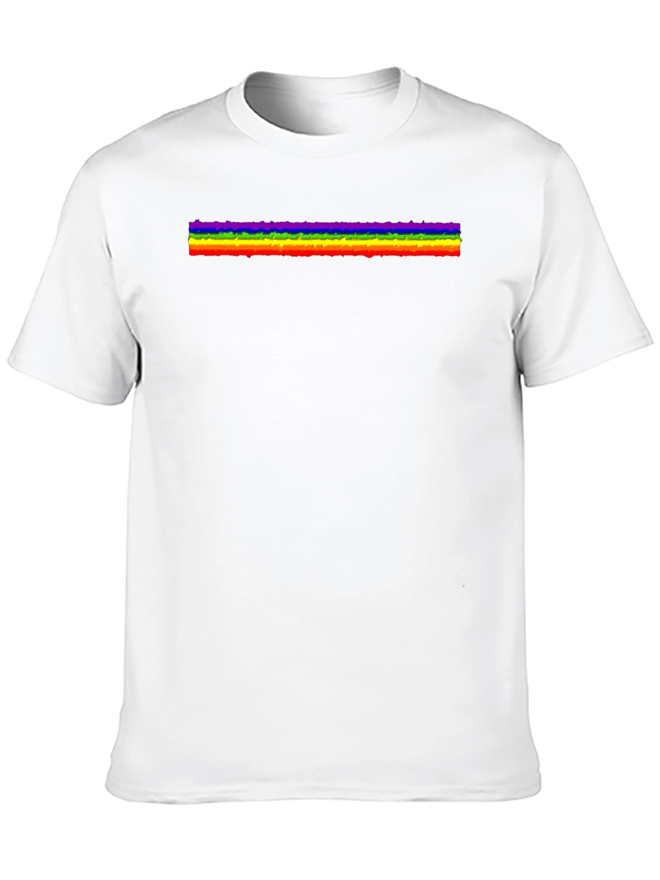 Rainbow Stripe Graphic Black T-Shirt - 10