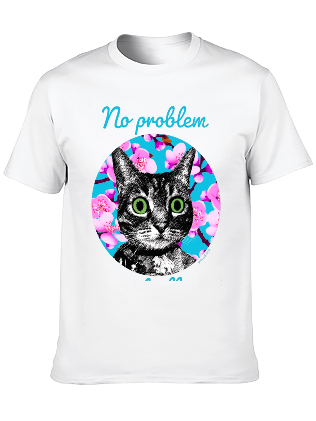 Black No Problem Cat Graphic T-Shirt - Black view 10