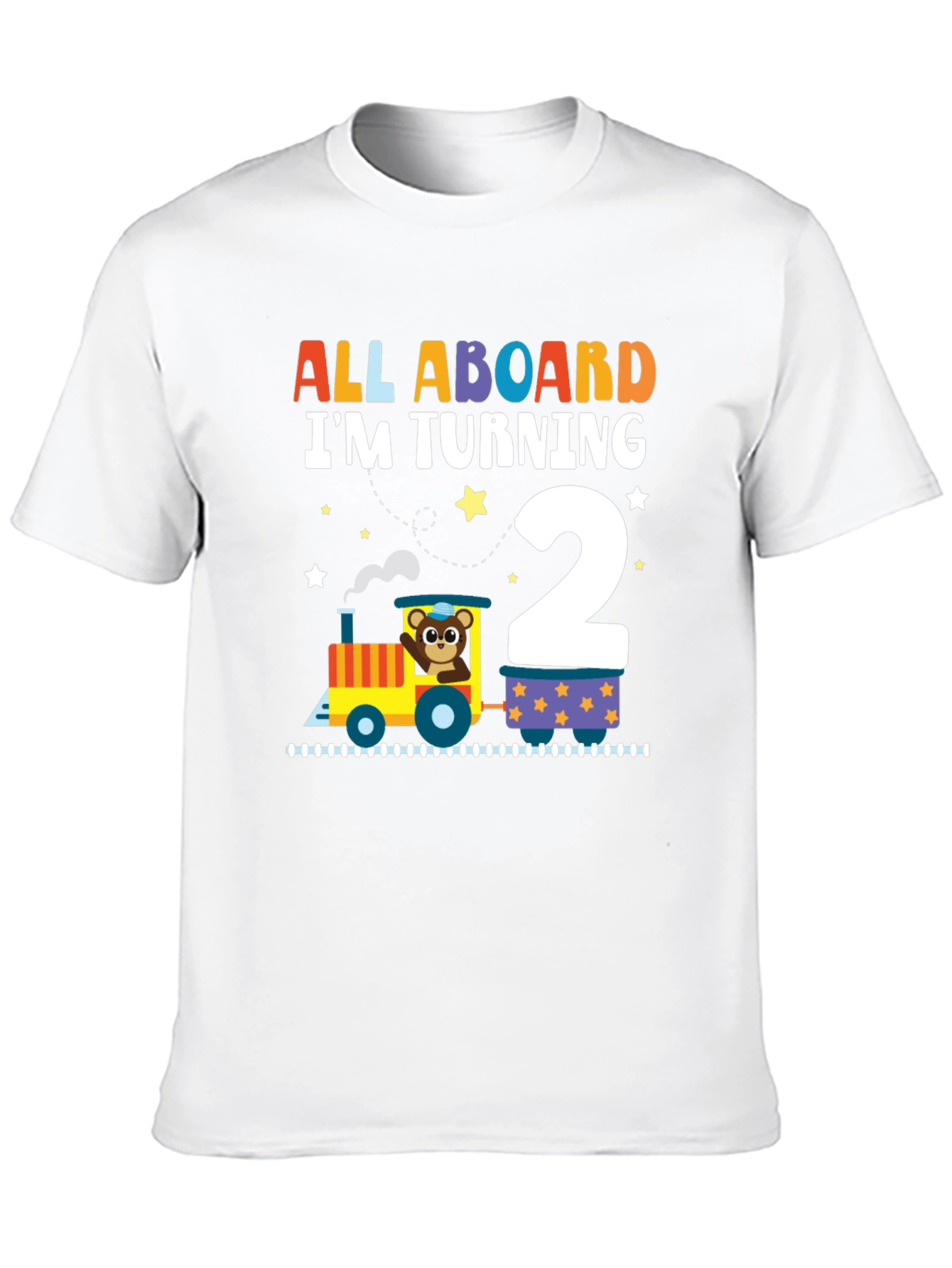 Black All Aboard Birthday Train T-Shirt view 10