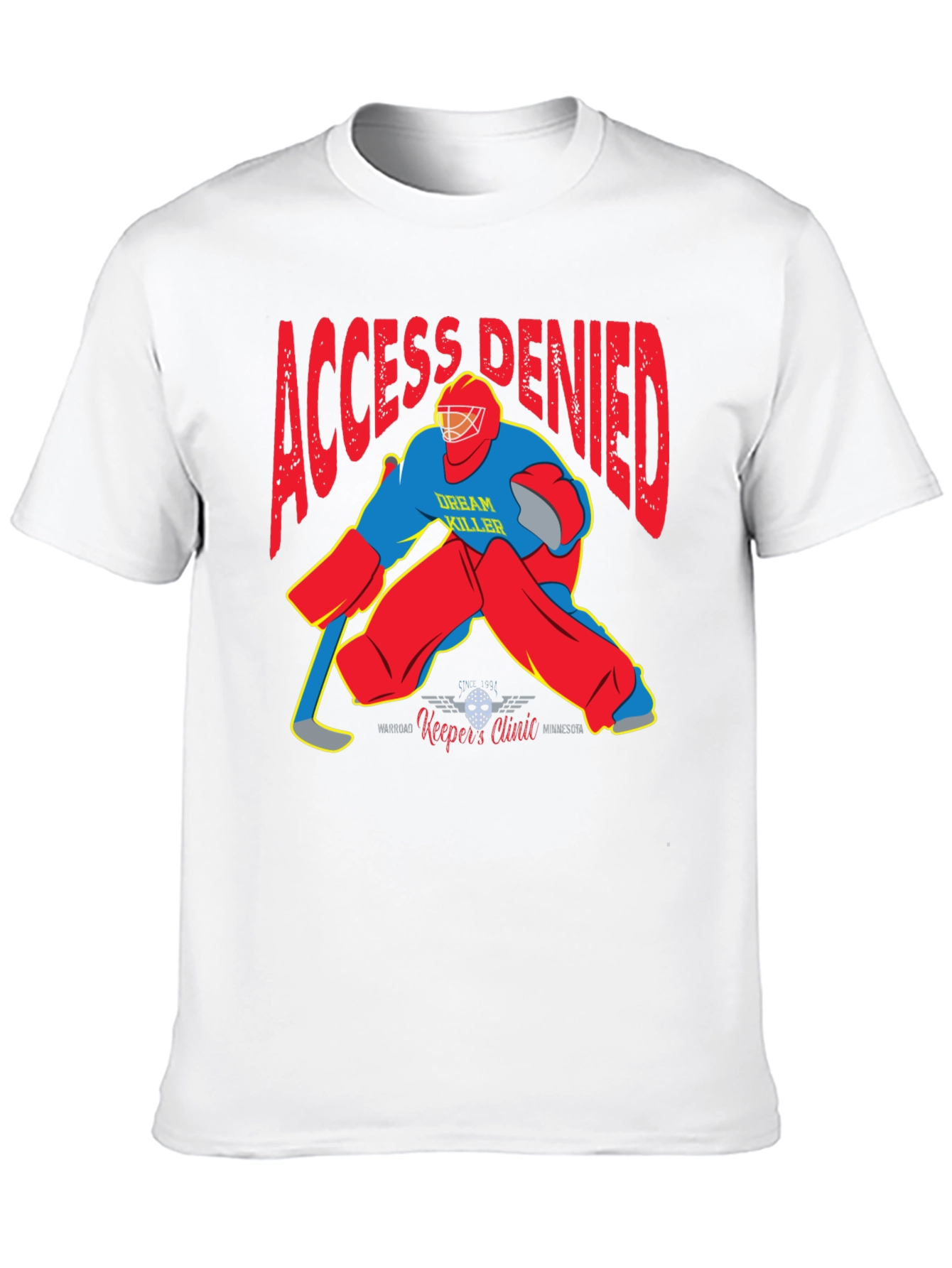 Black Access Denied Hockey Goalie Graphic T-Shirt view 10