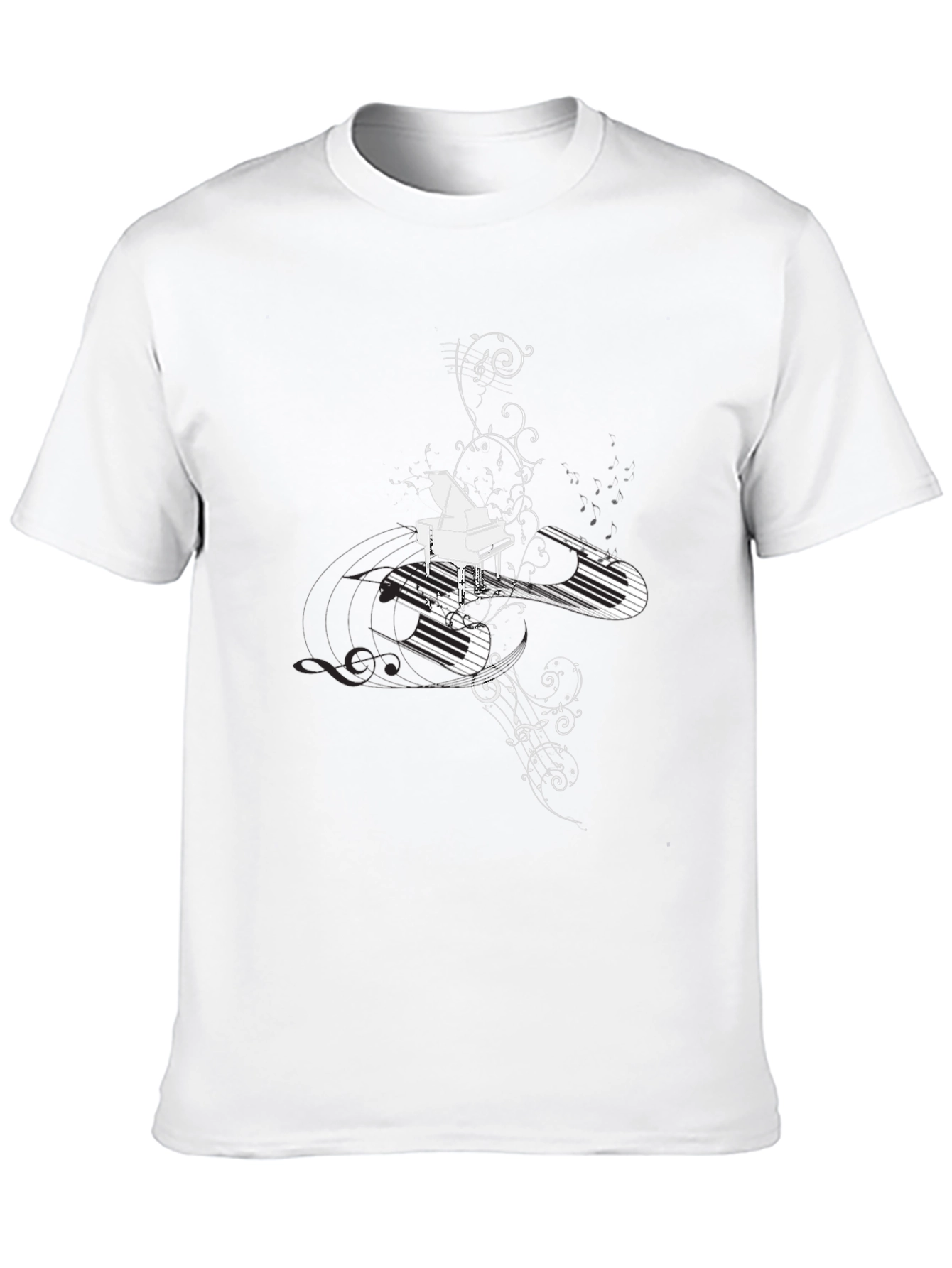 Black Piano Keys Graphic Tee - Black Cotton Blend view 10