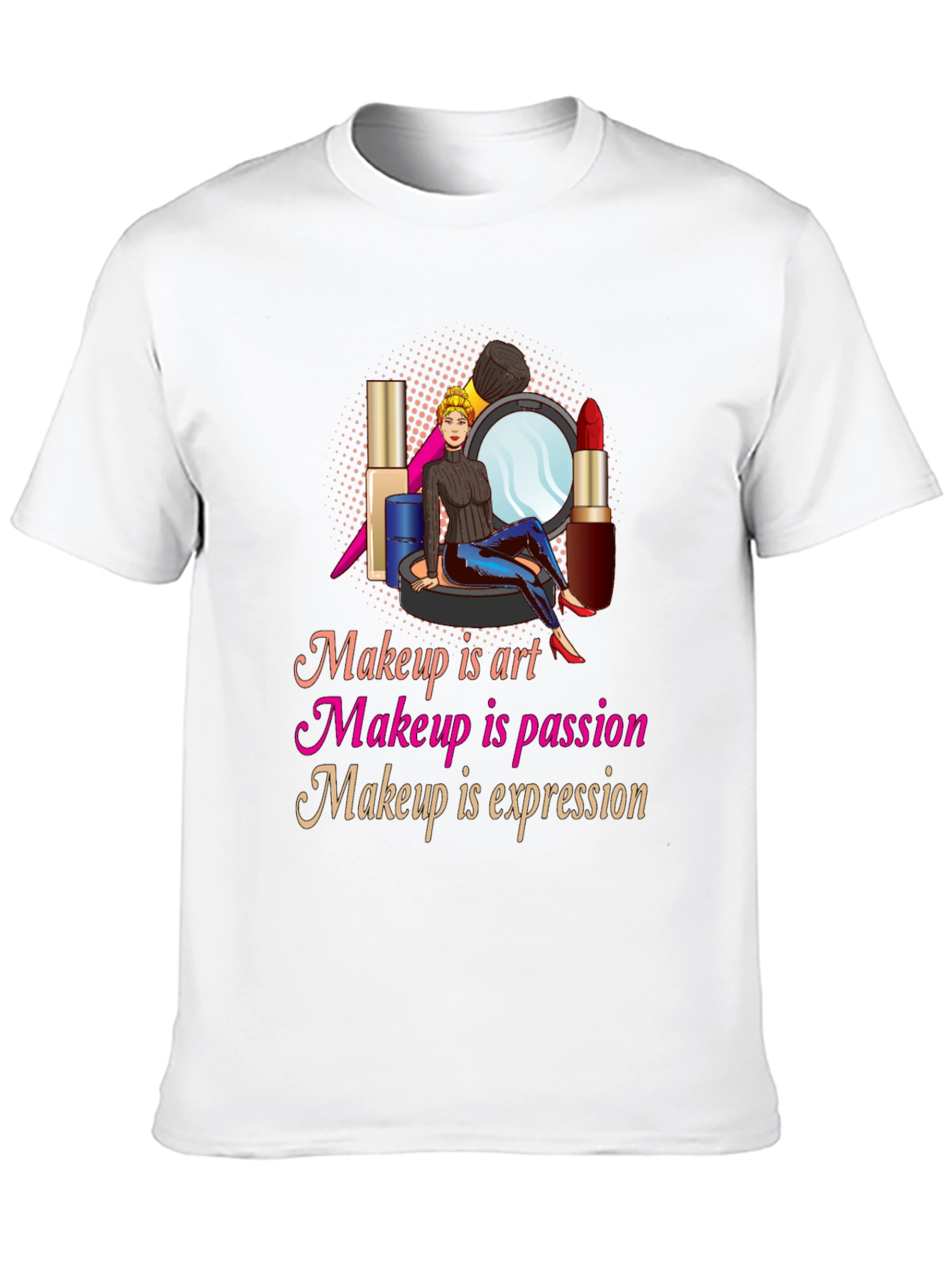 Black Makeup Art Passion Expression Graphic T-Shirt view 10