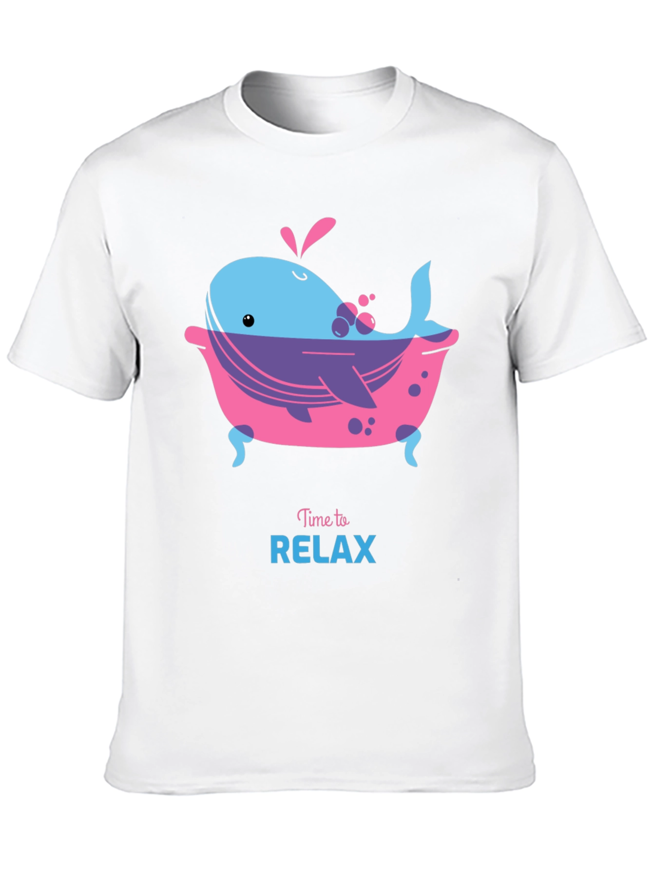 Black Time to Relax Whale in Tub Black T-Shirt view 10