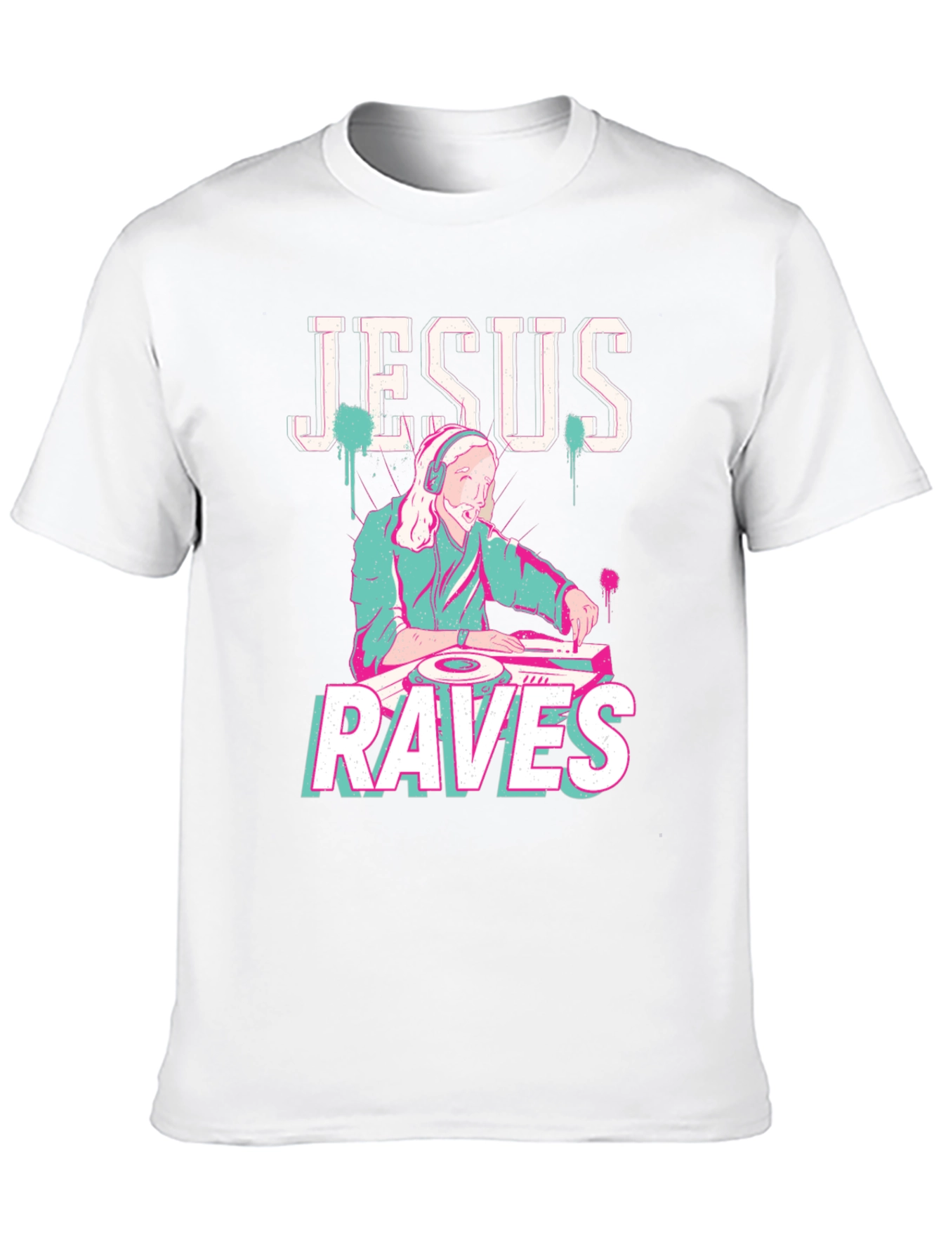 Black Jesus Raves Black T-Shirt - DJ Graphic Tee view 10