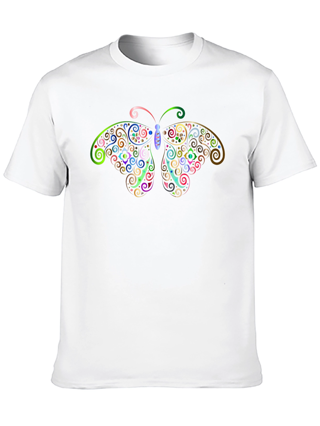 Black Butterfly Swirls Graphic Tee - Men's Black T-Shirt view 10