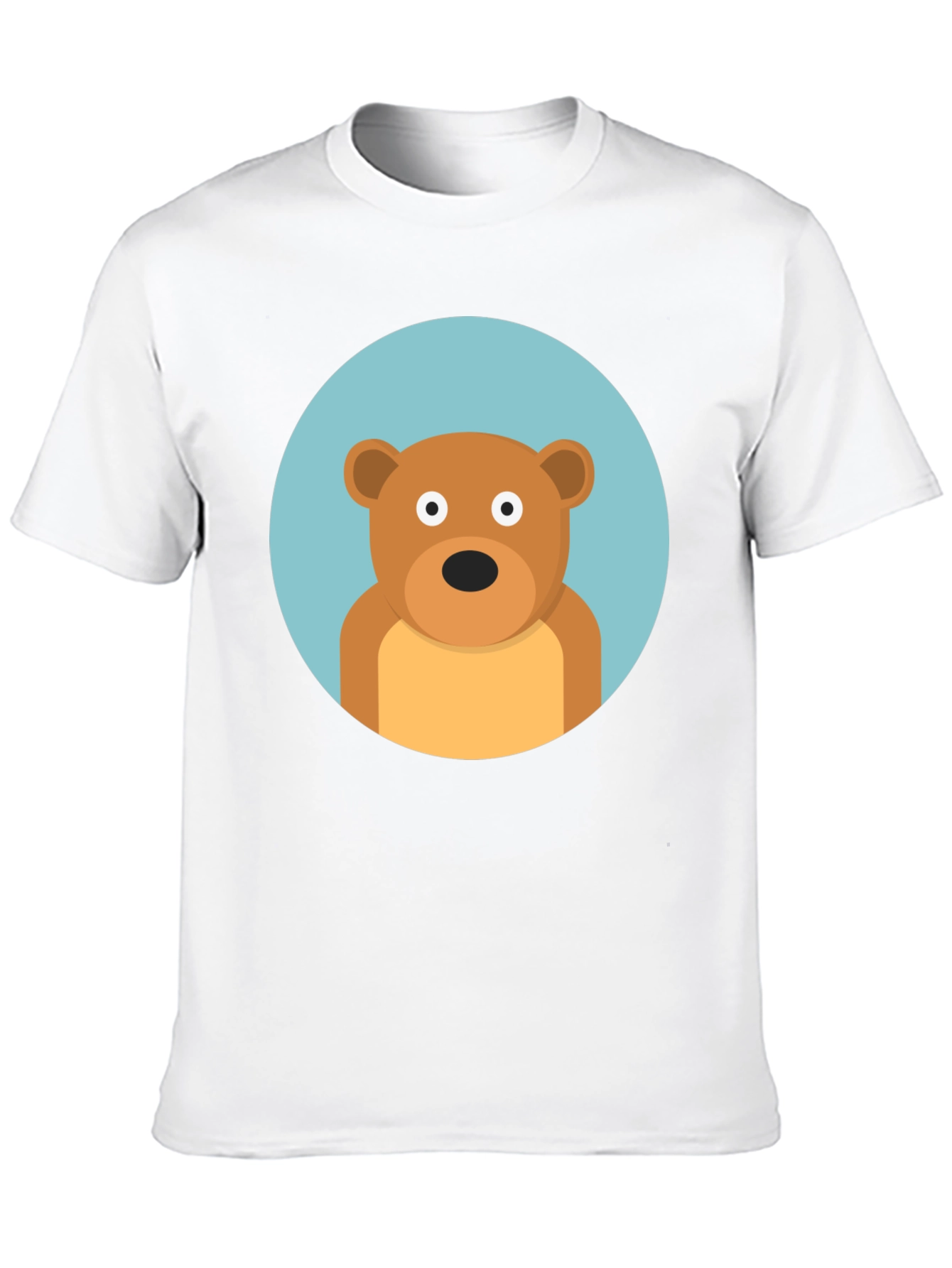 Black Cute Cartoon Bear Graphic Black T-Shirt view 10