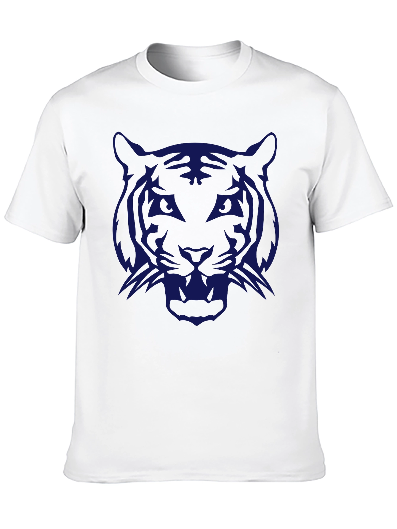 Black Men's Black T-Shirt with Bold Tiger Graphic view 10