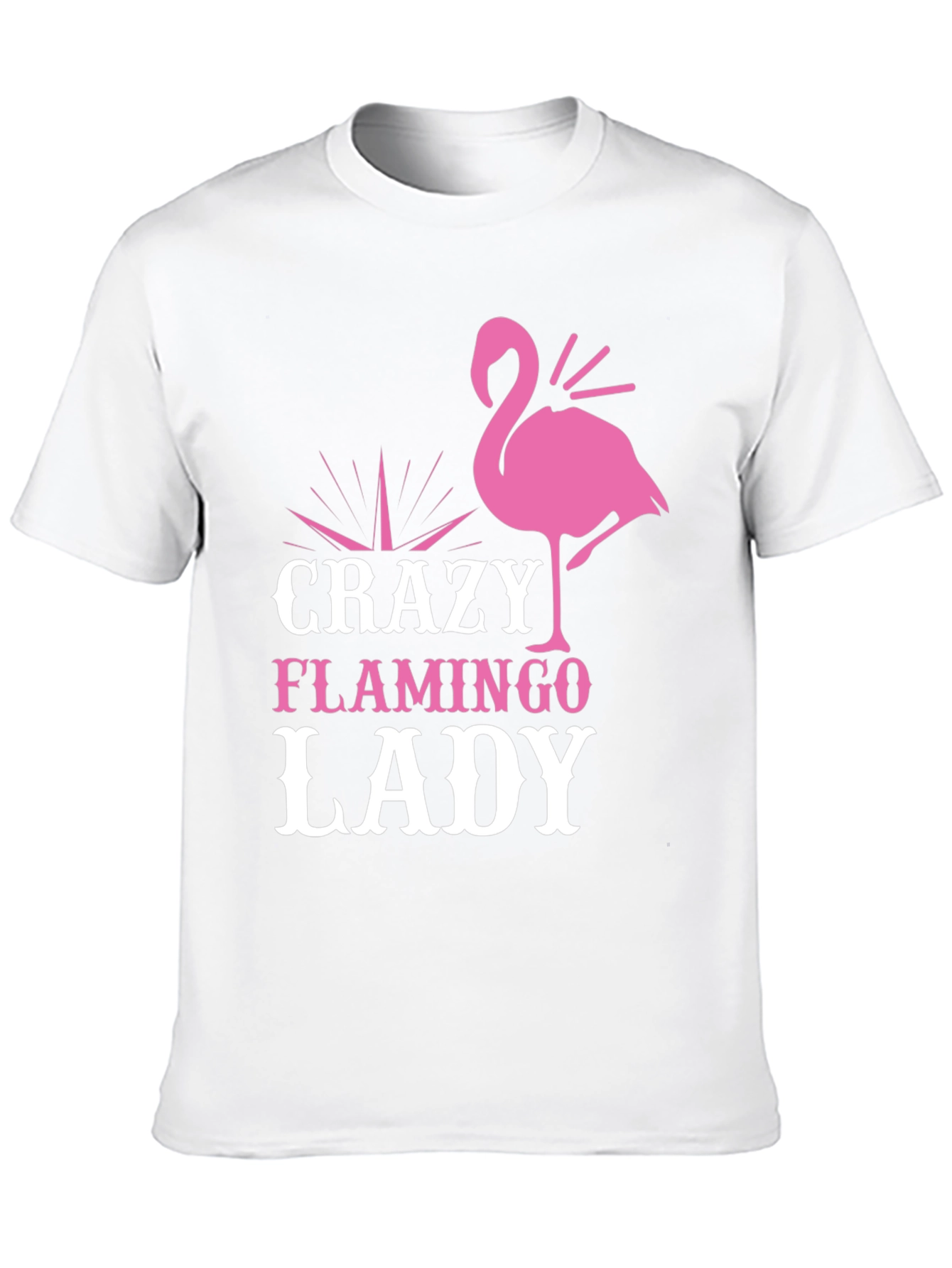 Black Crazy Flamingo Lady Graphic Tee - Black Cotton T-Shirt view 10