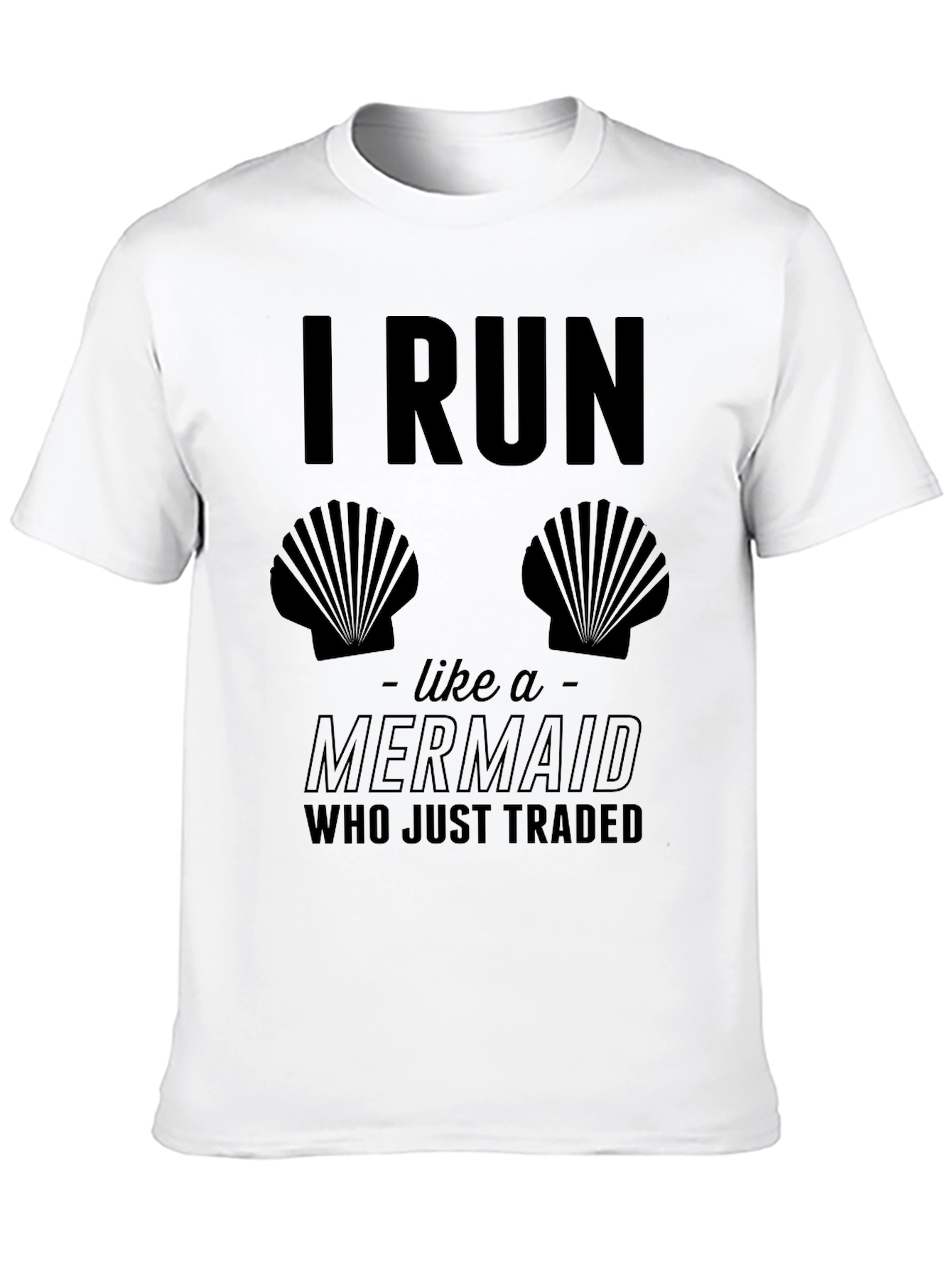 Black I Run Like A Mermaid Black T-Shirt view 10