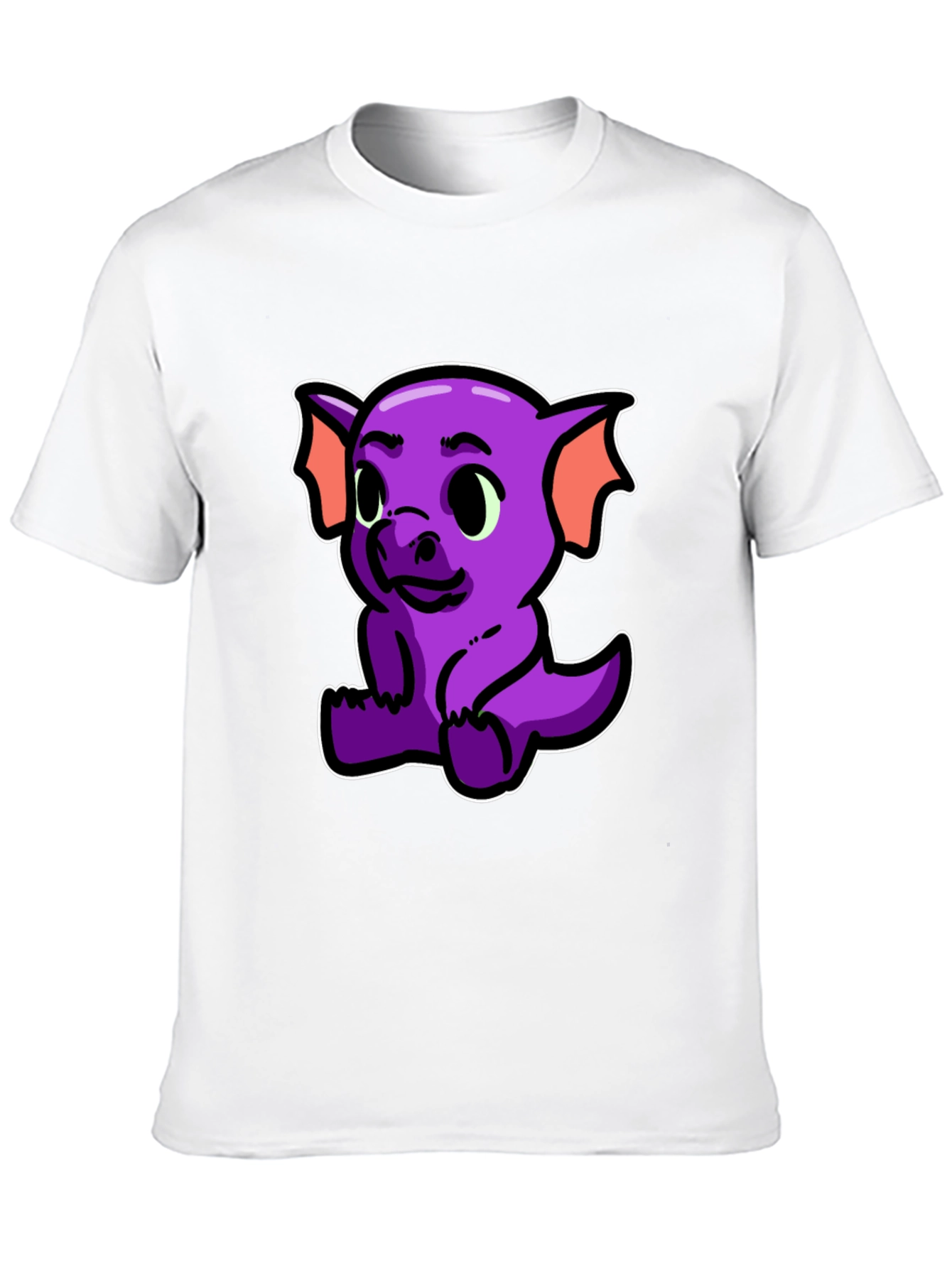 Black Cute Purple Dragon Graphic T-Shirt view 10