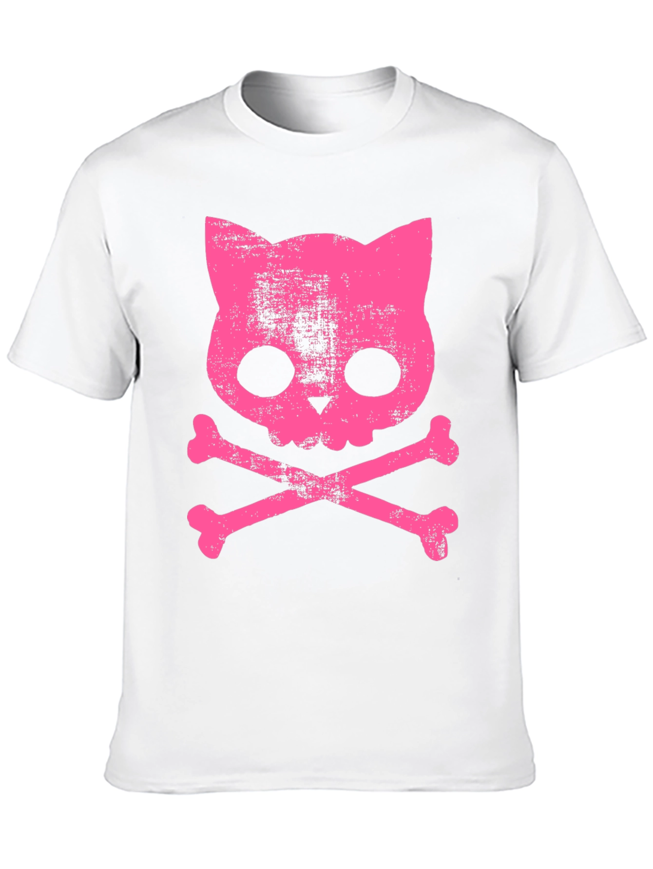 Black Cat Skull Bones Graphic T-Shirt view 10