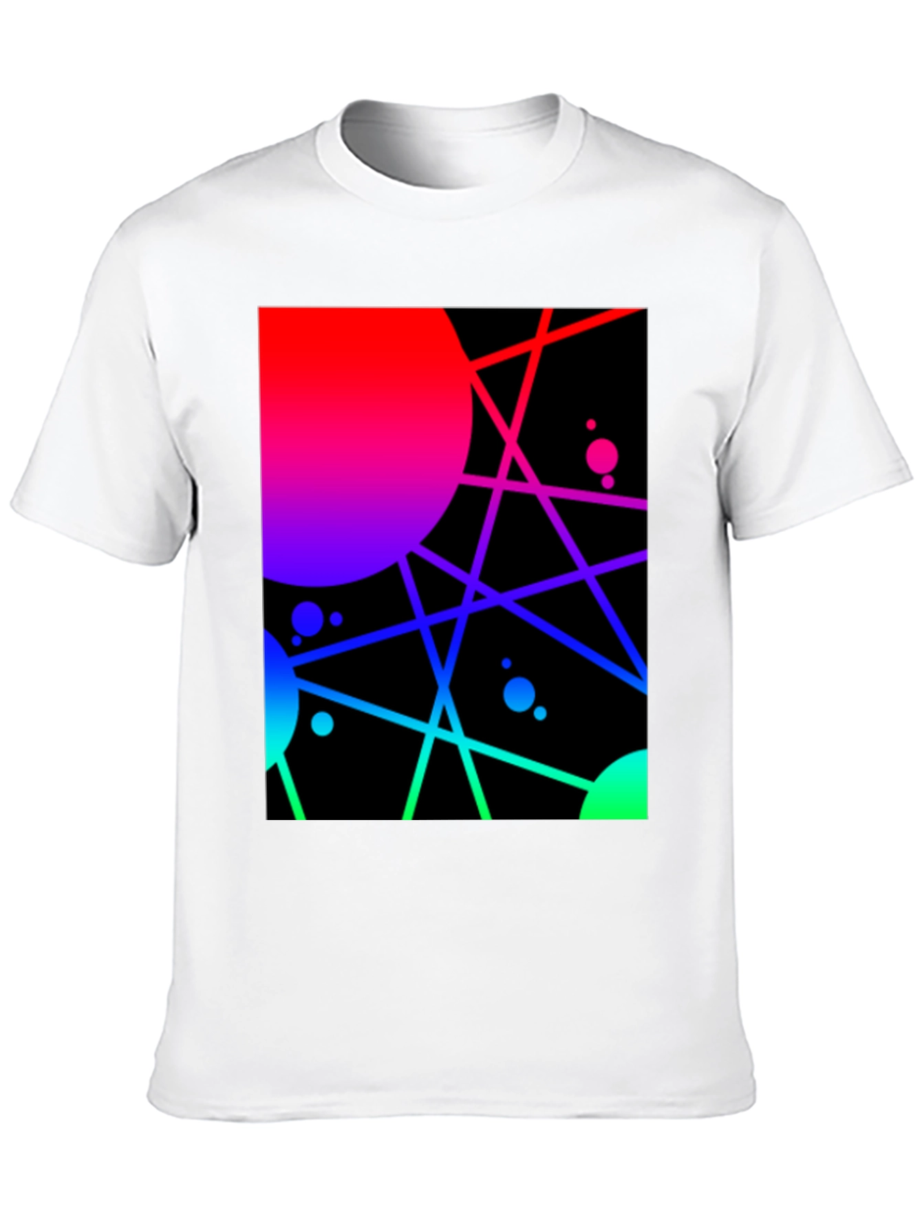 Black Abstract Geometric Graphic Tee - Vibrant Design view 10