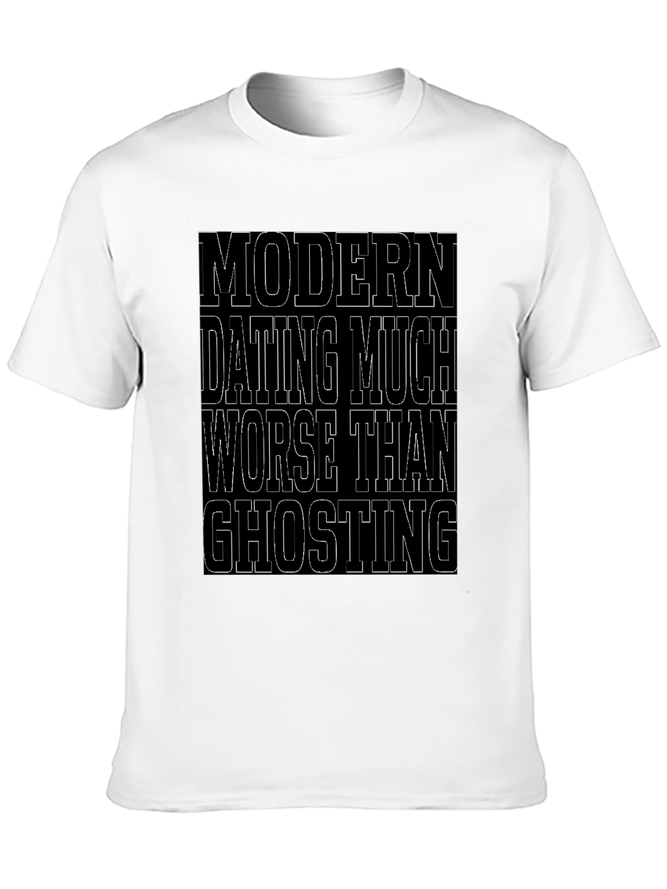 Black Modern Dating Ghosting Graphic Tee view 10