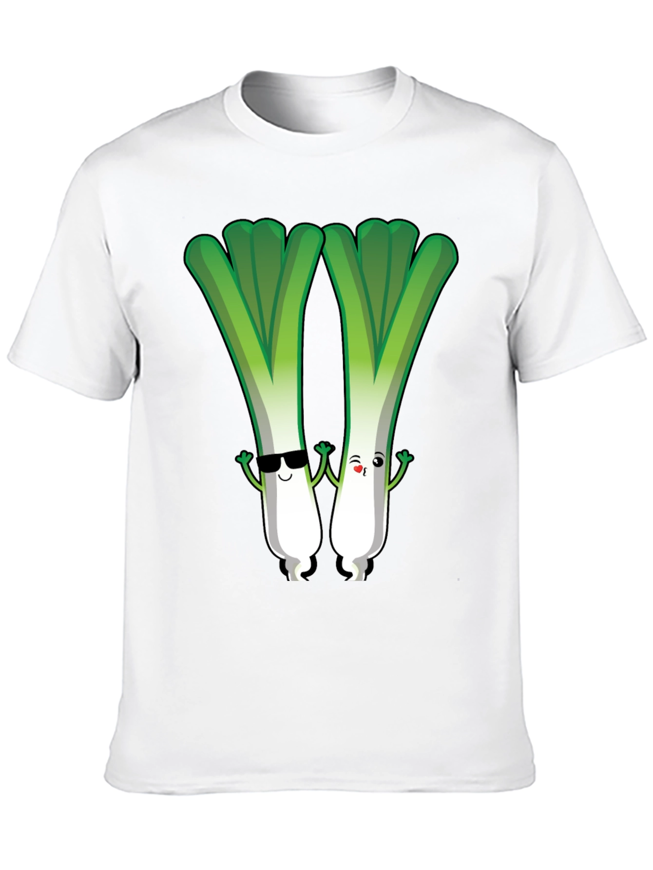 Black Cute Leek Character Graphic Tee view 10