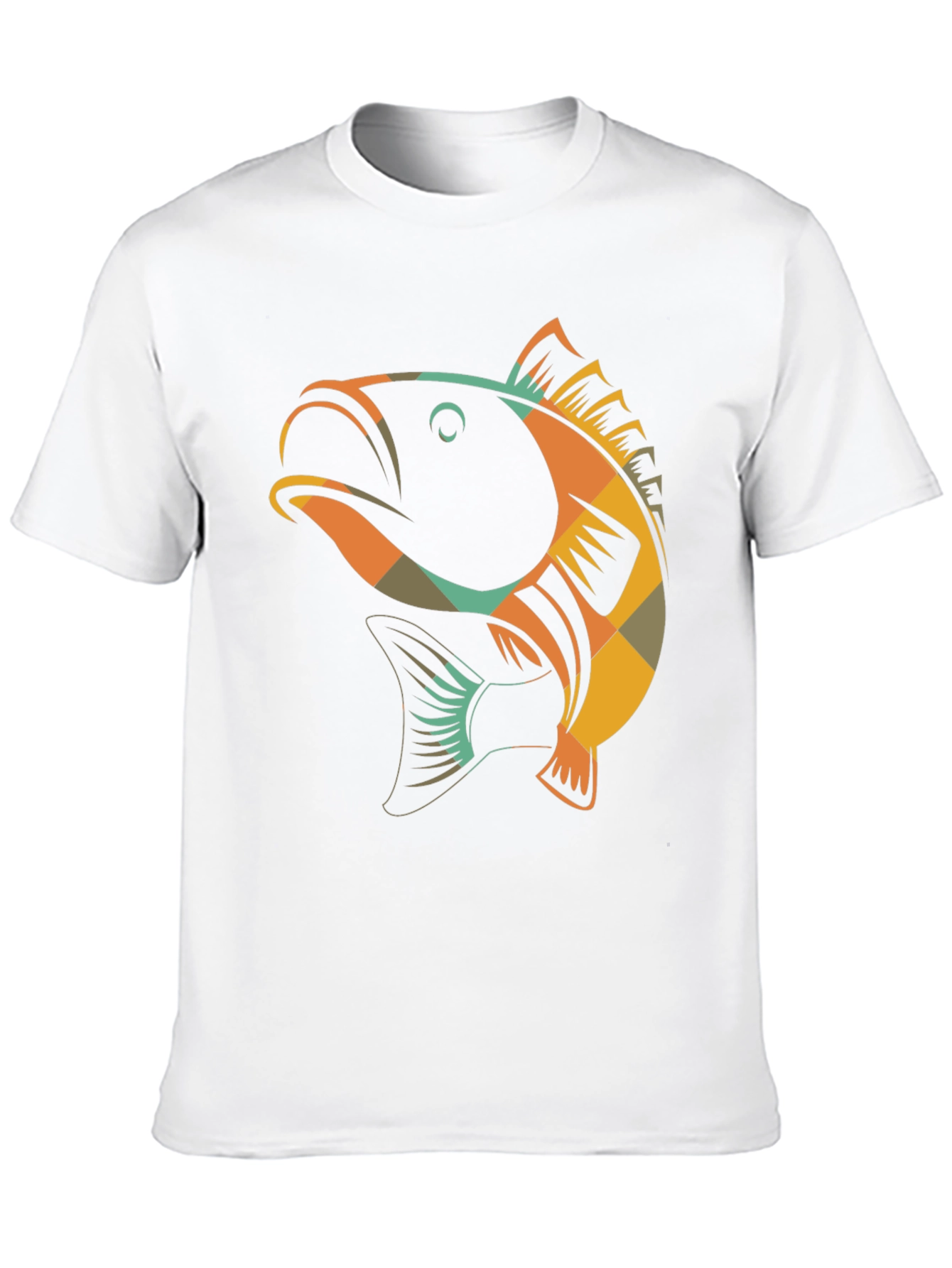 Black Retro Fish Graphic Tee - Black Cotton T-Shirt view 10