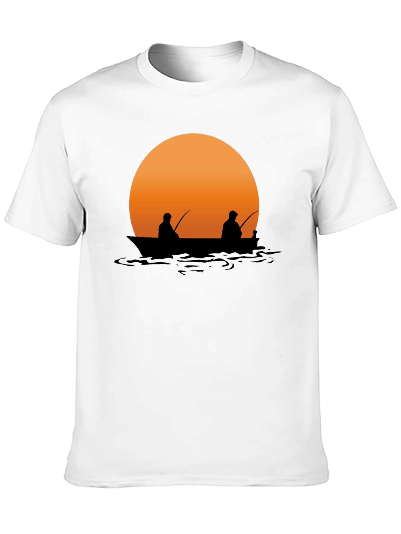 Black Sunset Fishing Graphic Tee - Relaxed Comfort view 10