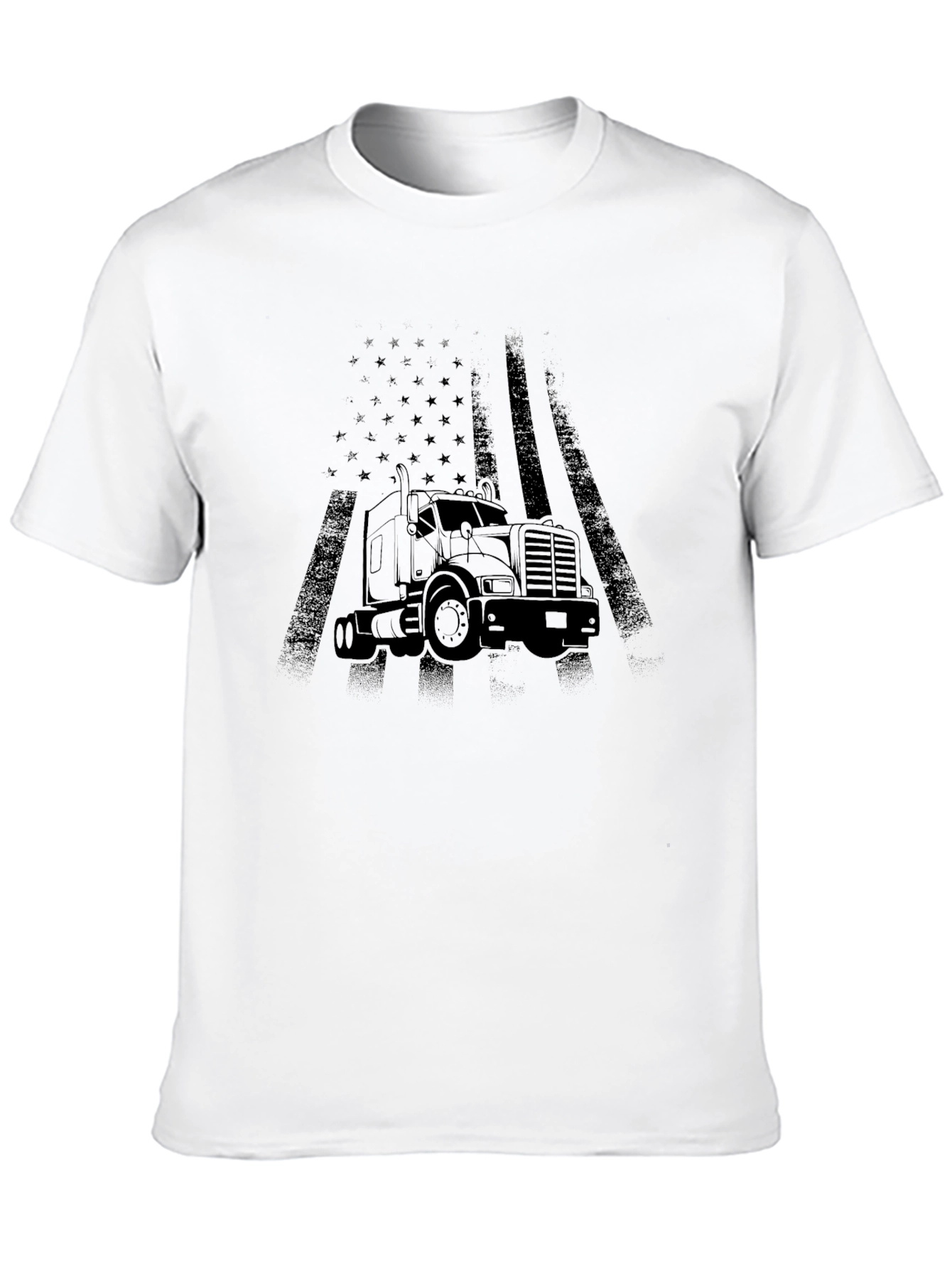 Black Trucker Flag Graphic Tee - Black view 10