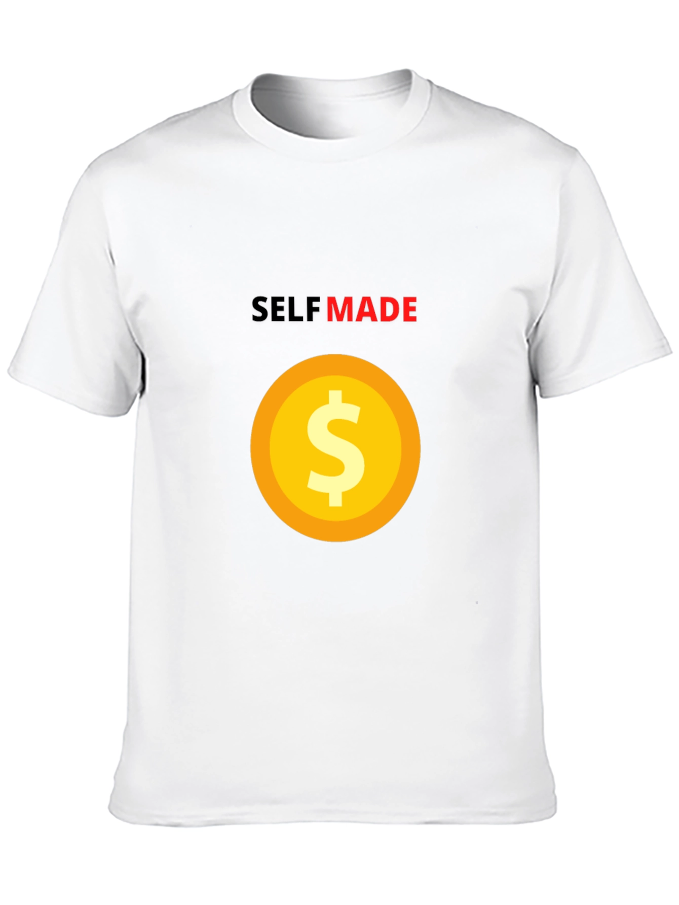 Black Self Made T-Shirt - Gold Dollar Sign - Black Tee view 10