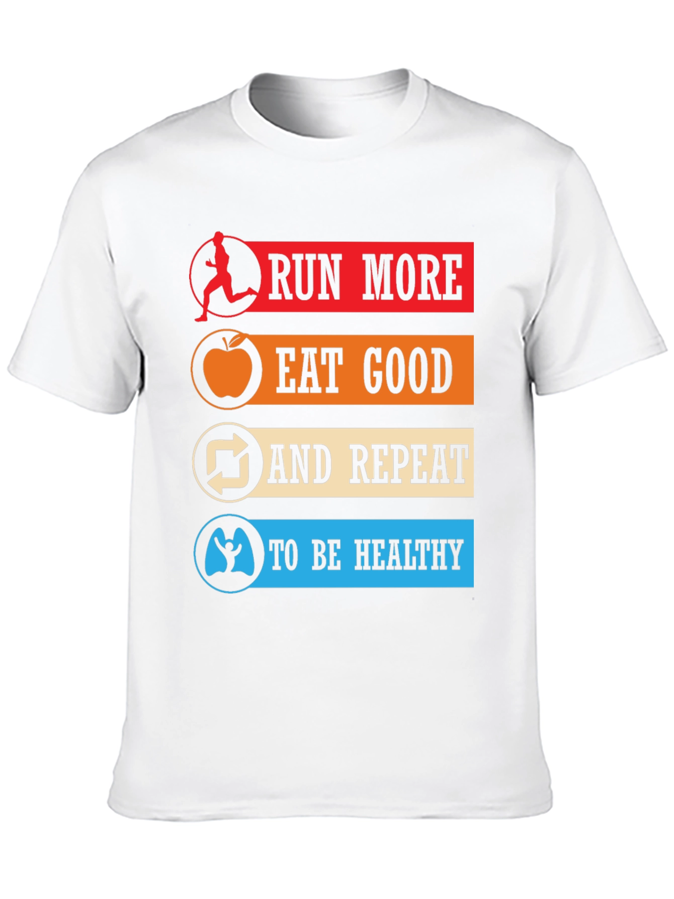 Black Run More Eat Good Healthy Lifestyle T-Shirt view 10