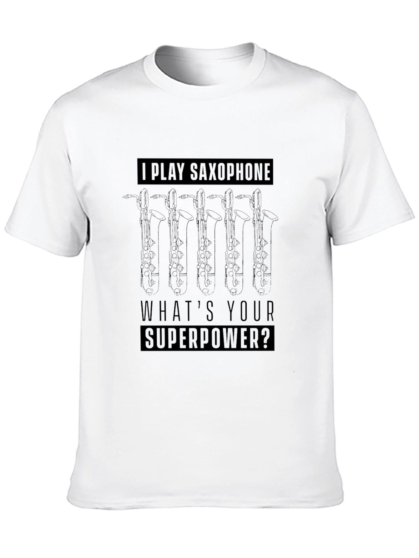 Black Saxophone Superpower T-Shirt - Musician Gift view 10