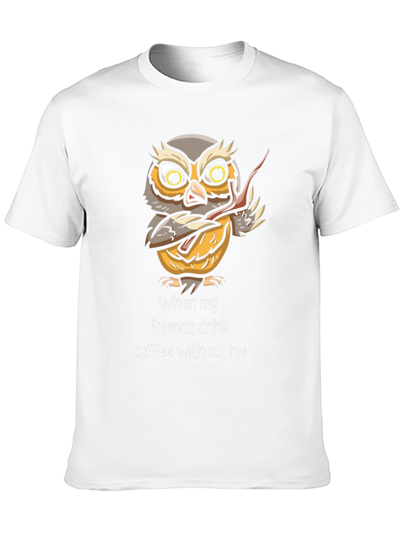 Black Funny Owl Coffee T-Shirt view 10