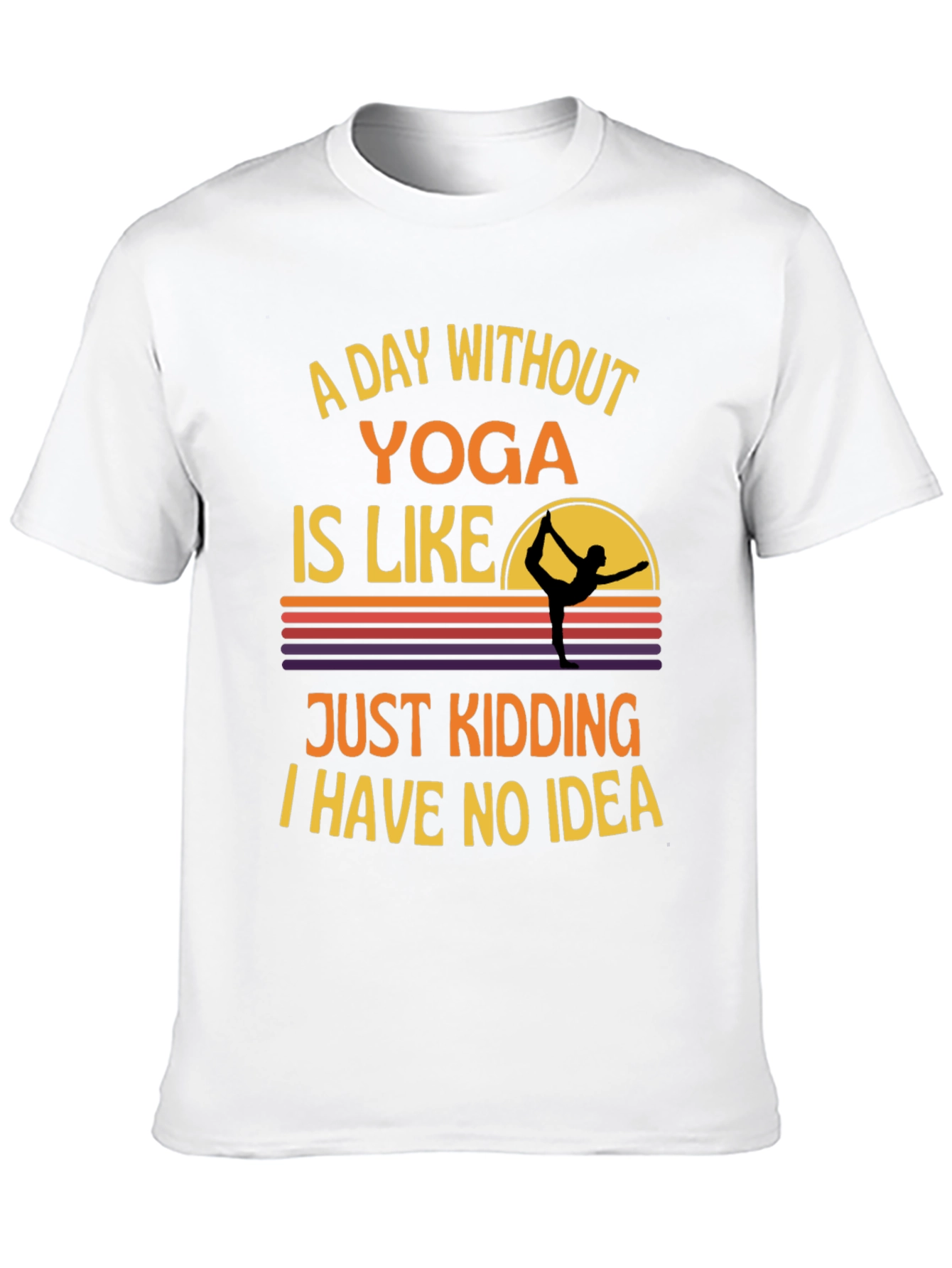 Black Yoga Humor Graphic Tee - A Day Without Yoga T-Shirt view 10