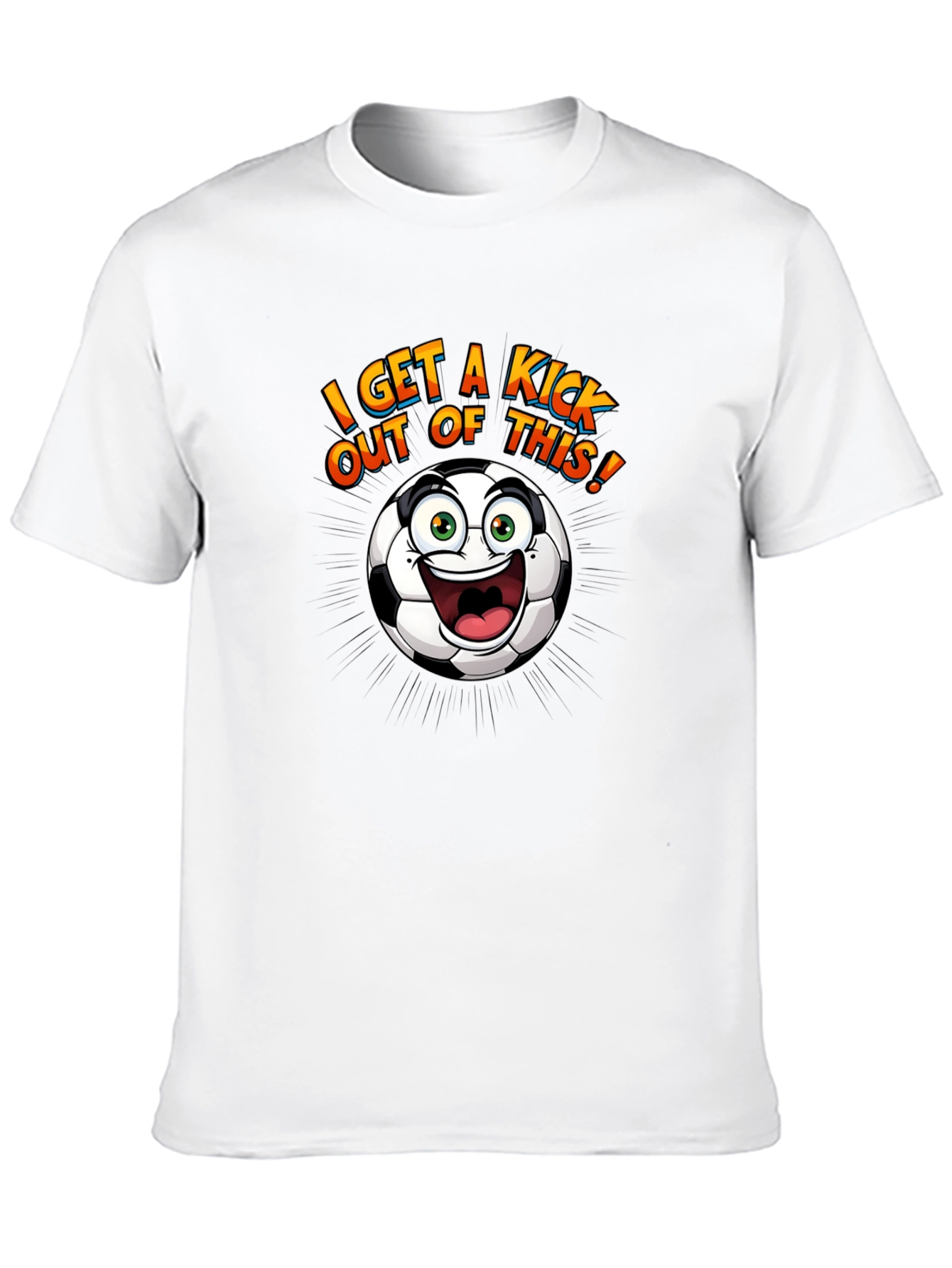 Black Funny Soccer Ball Cartoon Graphic T-Shirt view 10