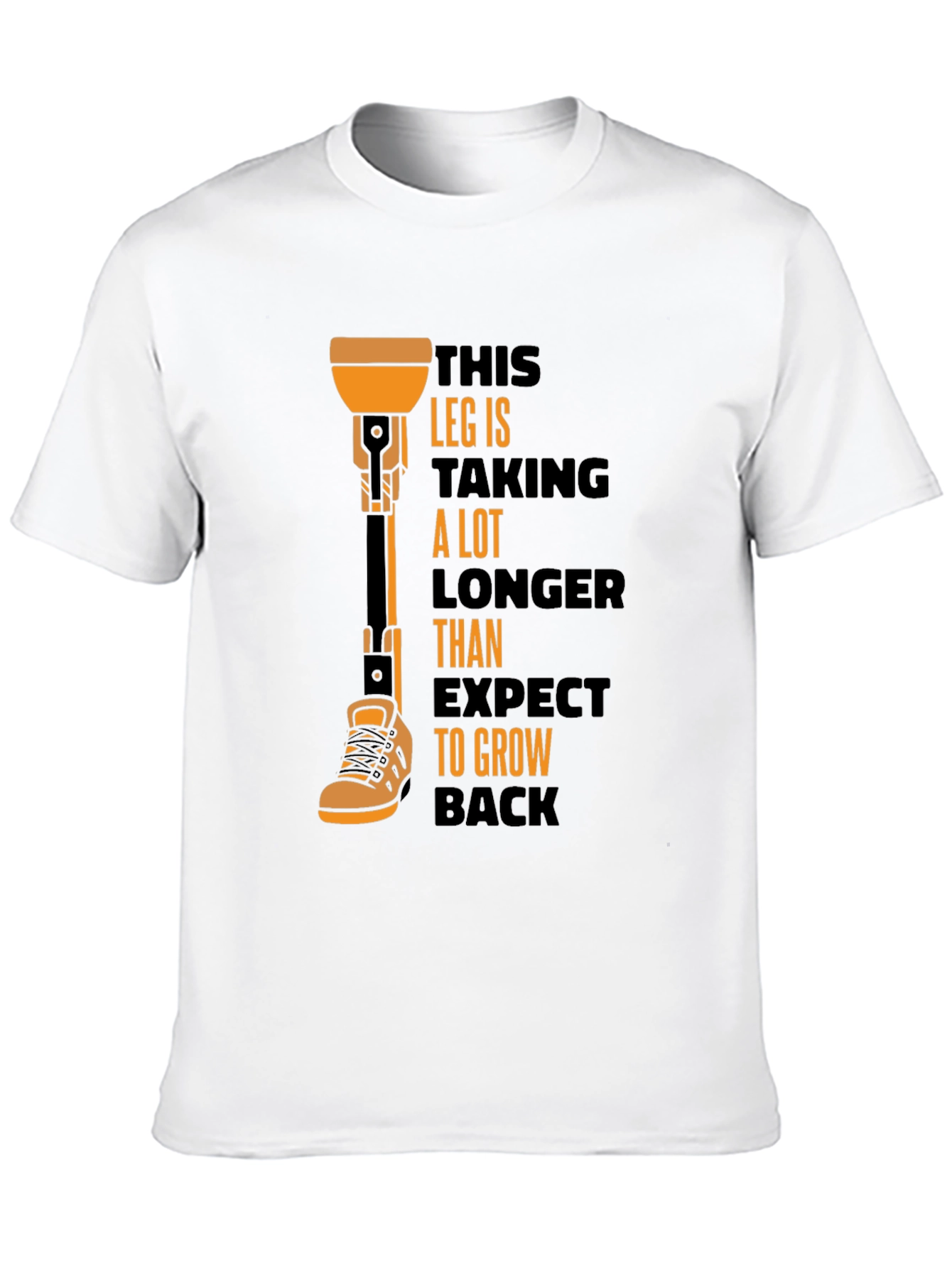 Black Humorous Prosthetic Leg T-Shirt view 10