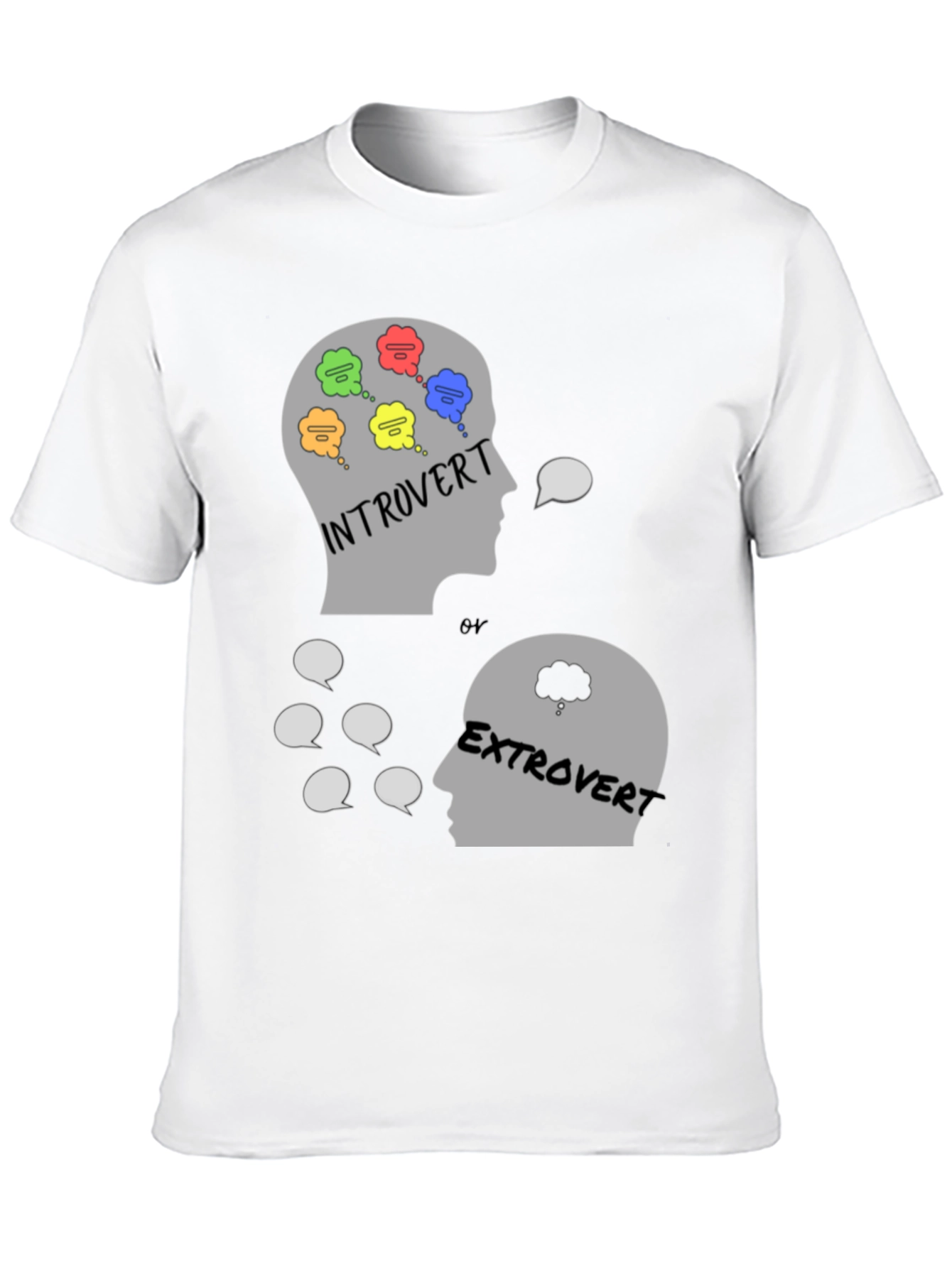 Black Introvert vs. Extrovert Graphic Tee view 10