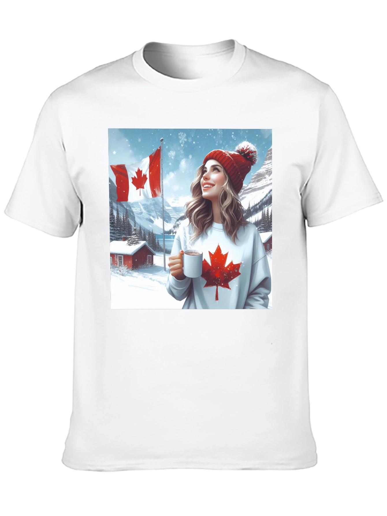 Black Cozy Canadian Winter T-Shirt view 10