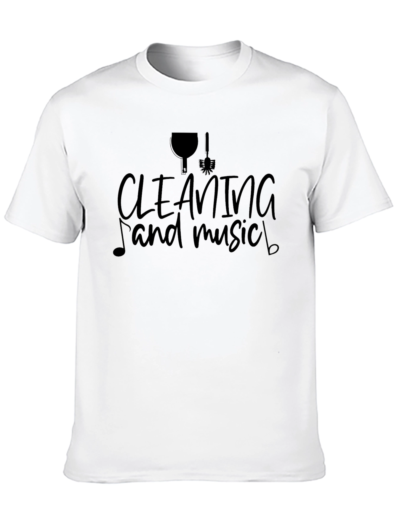 Black Cleaning and Music Graphic Tee view 10